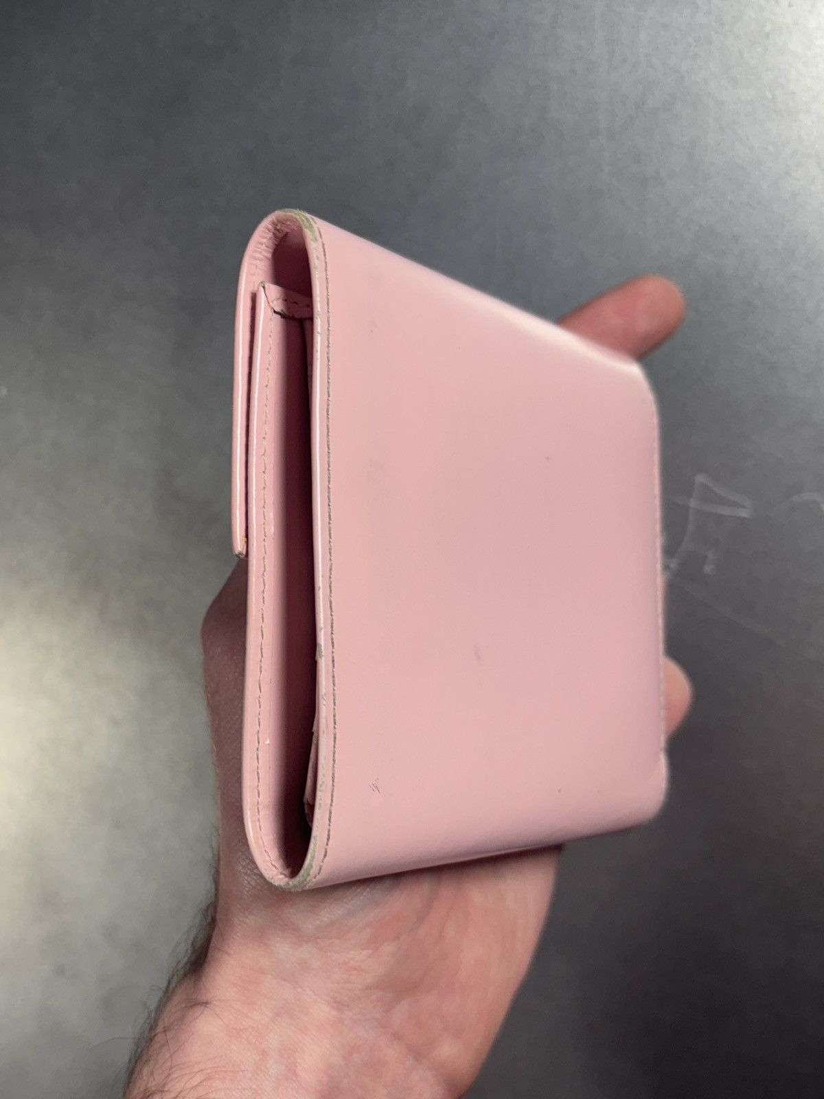 Courreges Vintage Courrèges Wallet Pink Patent Leather Tri Fold Purse Size ONE SIZE - 12 Thumbnail