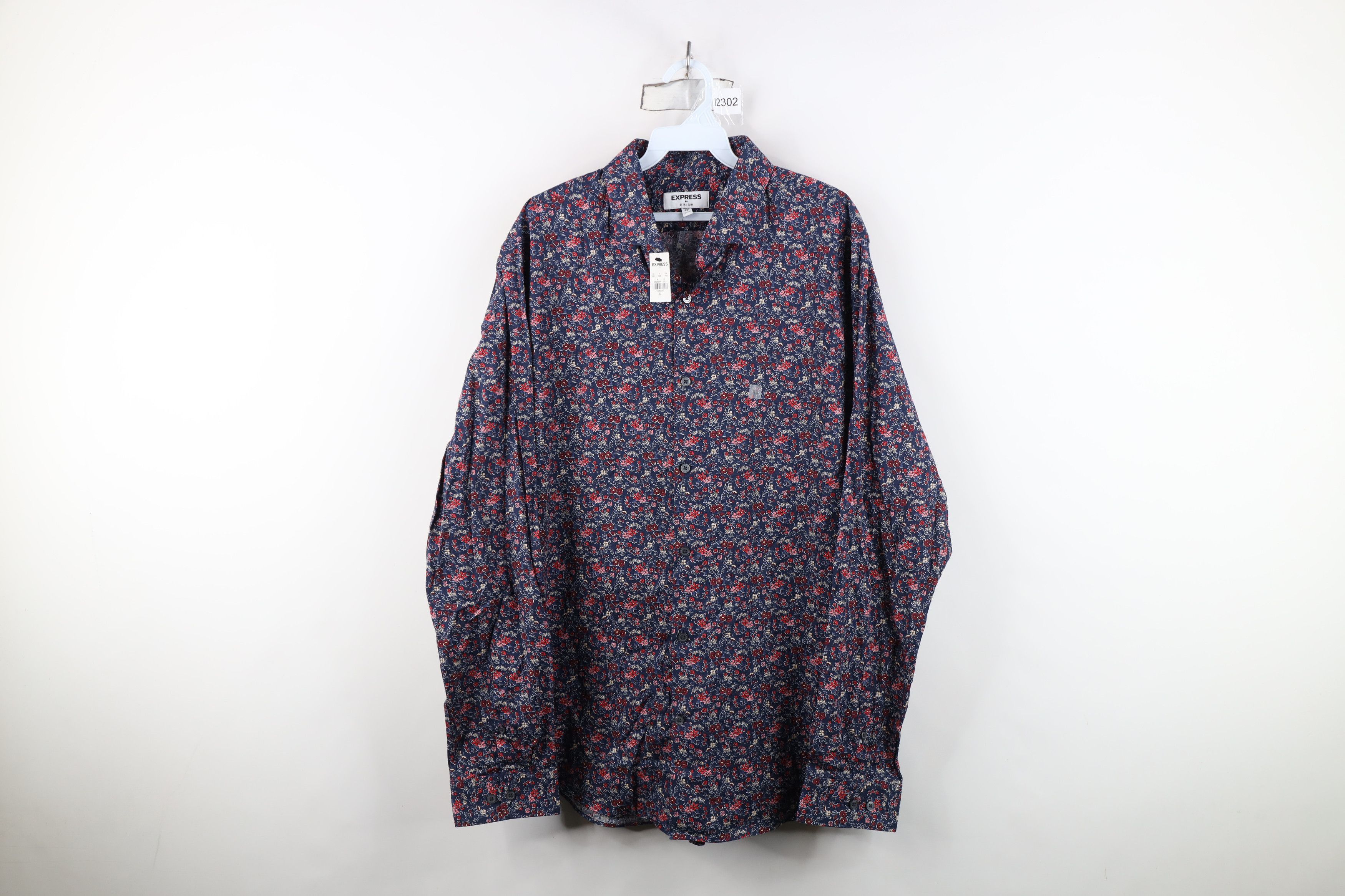 Express New Express Fit Flower Floral All Over Print Button Shirt Size US XL / EU 56 / 4 - 1 Thumbnail