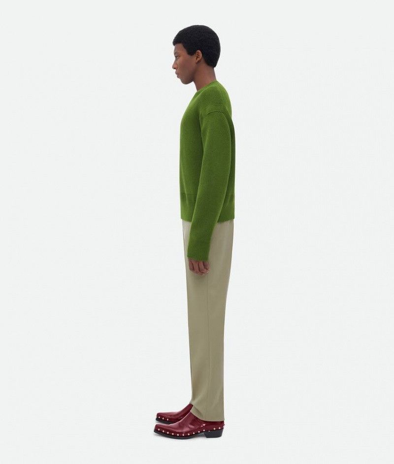 o1w1db10624 English Rib Cashmere Jumper in Green