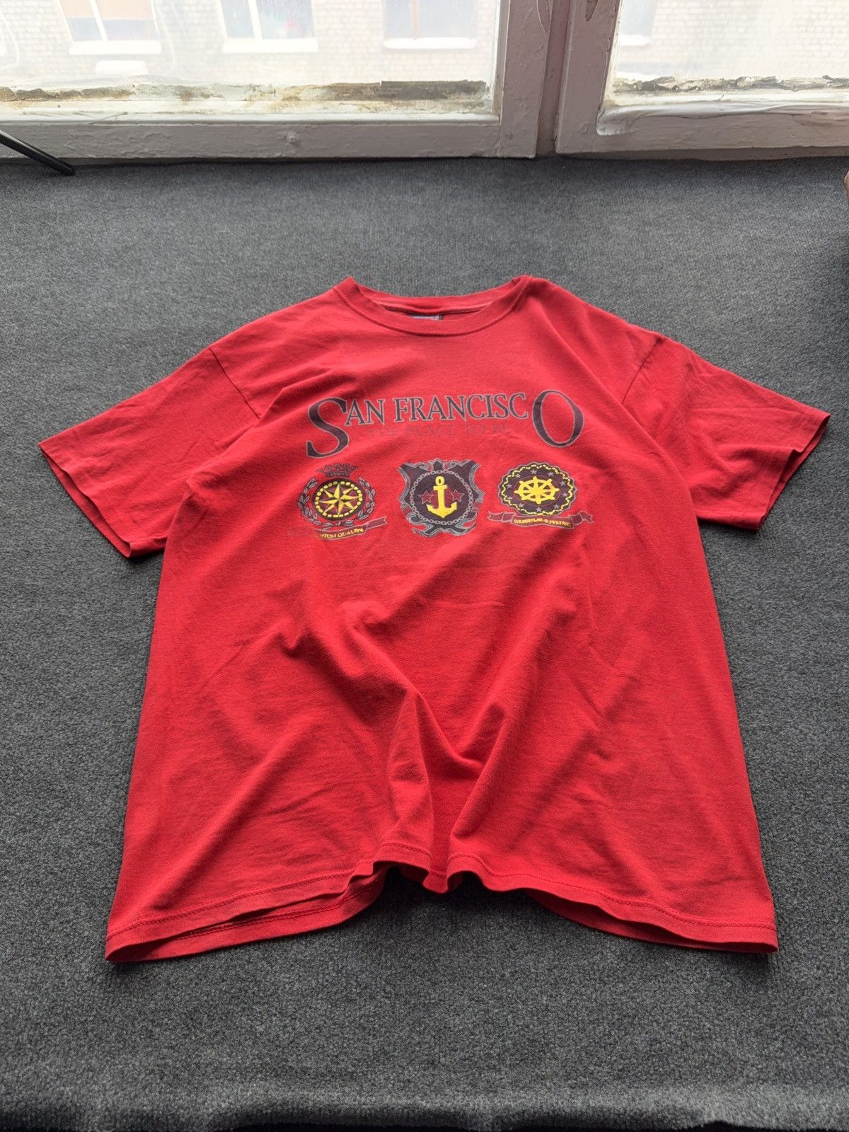 Vintage Vintage 90s Retro San Francisco Graphic T-Shirt Red Cotton Size US L / EU 52-54 / 3 - 1 Thumbnail