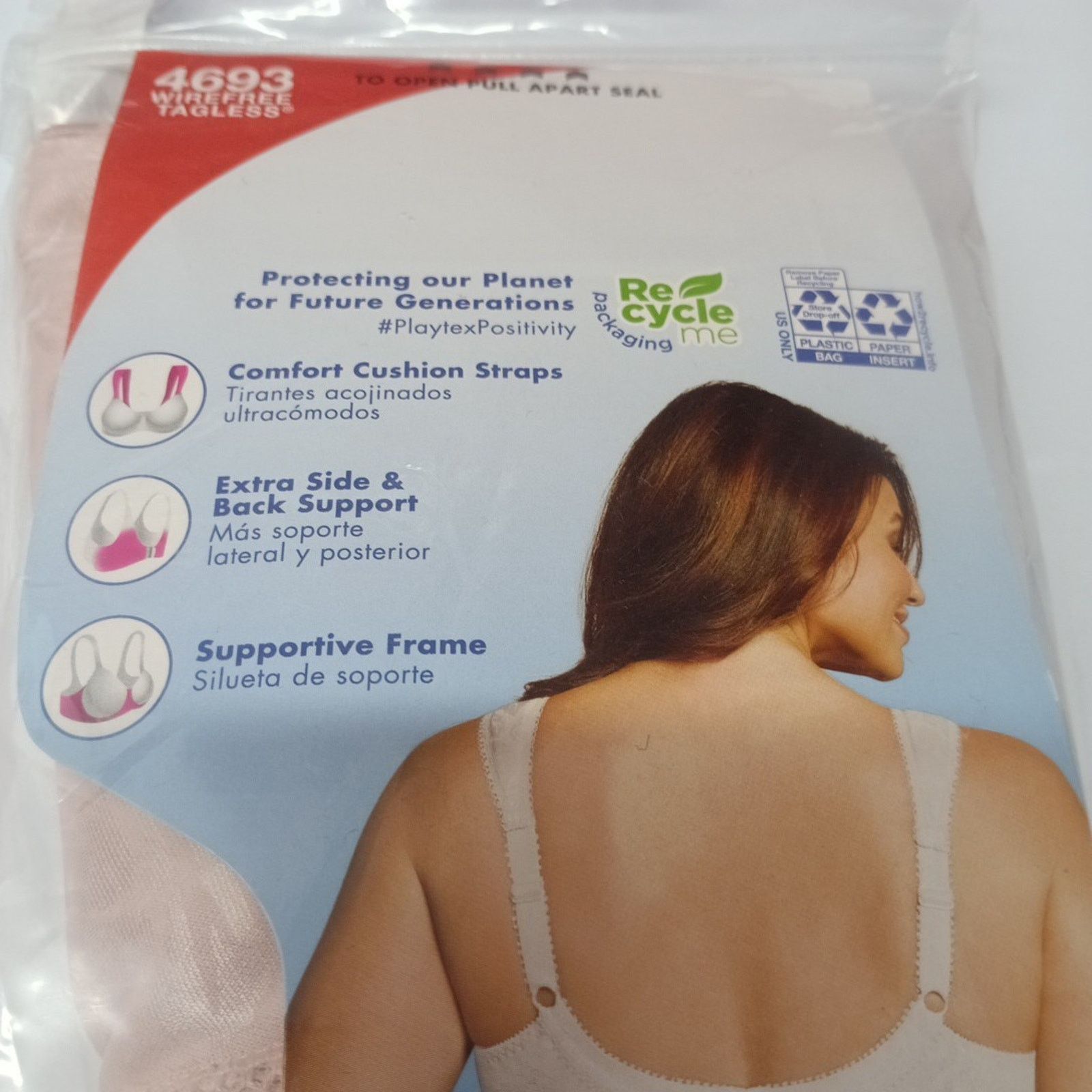Other Playtex Bra Ultimate Shoulder Comfort Wirefree Straps 42D Size ONE SIZE - 4 Thumbnail