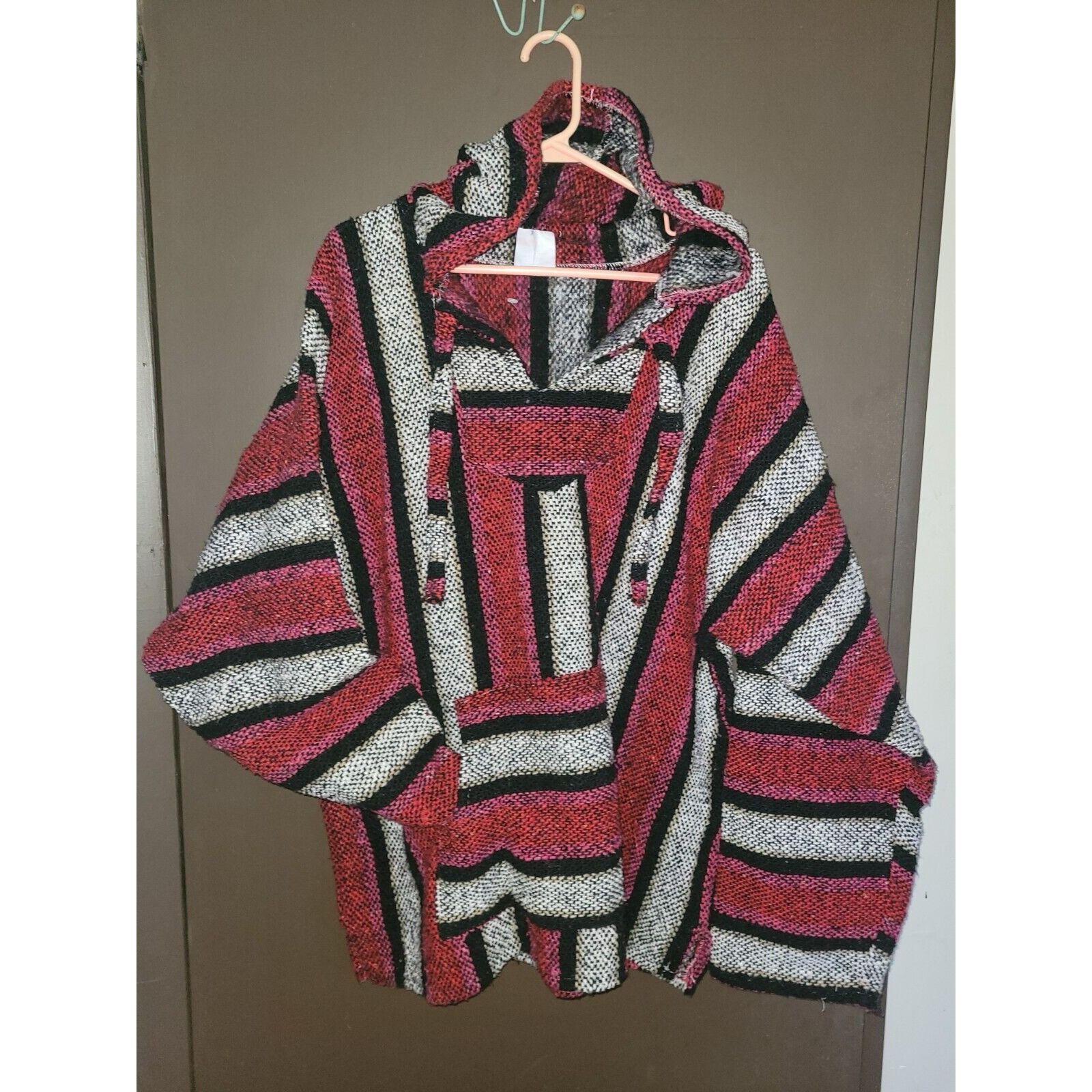 thumbnail image 2 of Mexican Poncho Baja Hoodie – Surfer Drug Rug Jacket Unisex Sizes M To 3XL 2 of 5