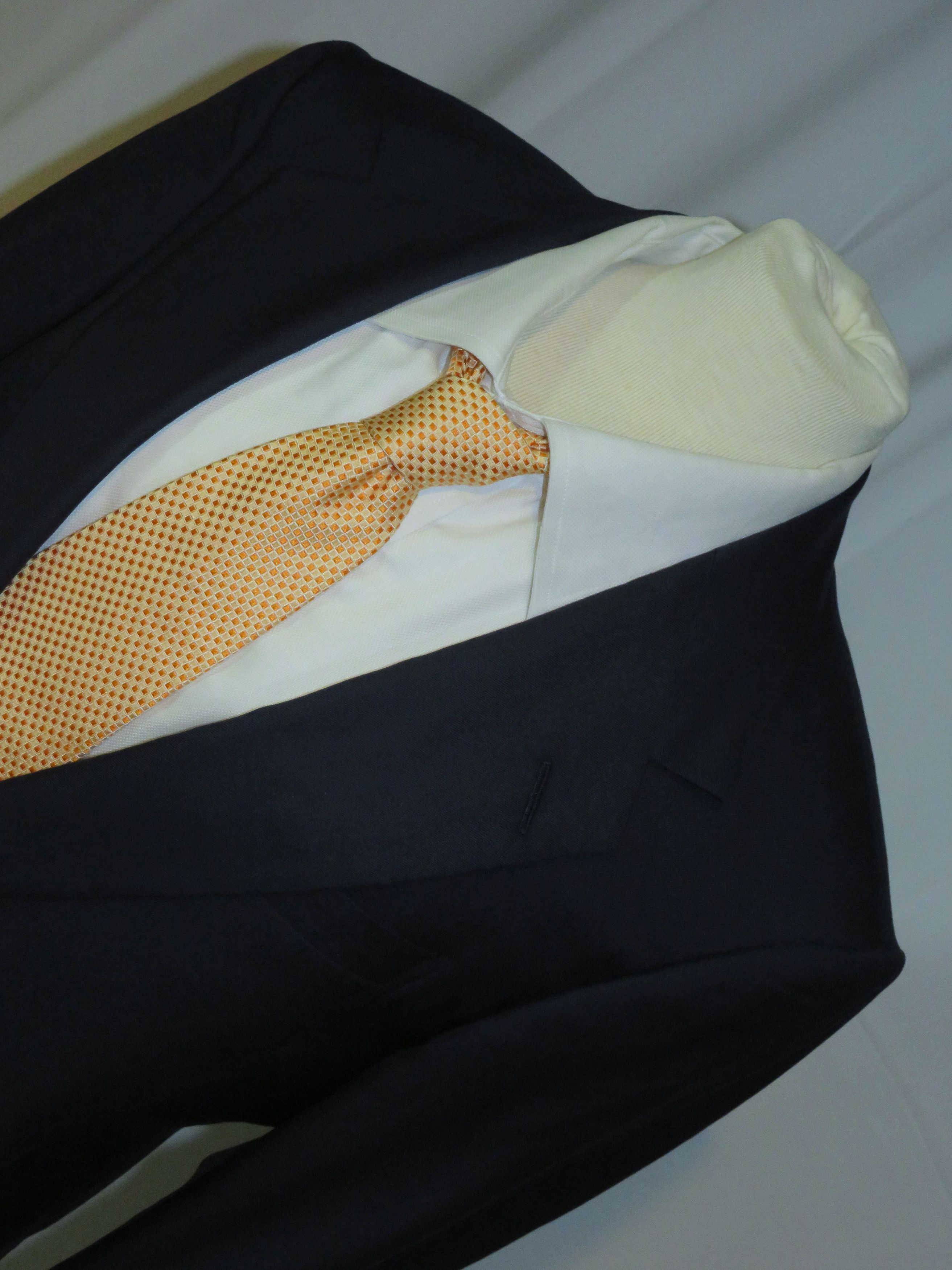 Huntsman × Savile Row Bespoke 2021 Solid Navy One Button Suit 36S Size 36S - 6 Thumbnail