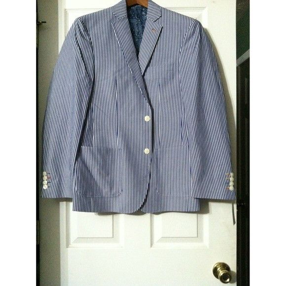 Tallia TALLIA MEN'S NEW BLUE 100%COTTON SPORT JACKET BLAZER SIZE: S Size US S / EU 44-46 / 1 - 1 Thumbnail