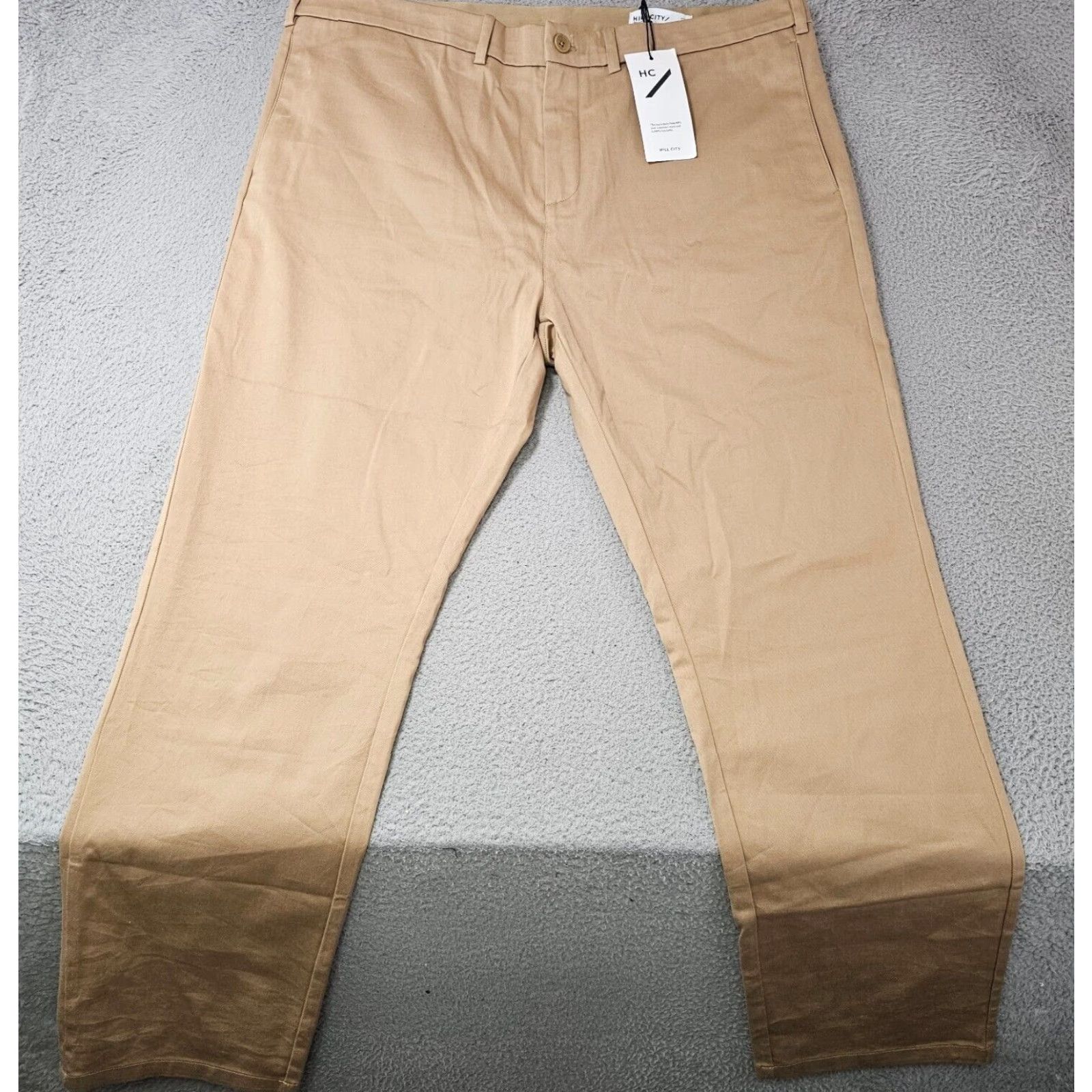 Vintage Hill City Pants Mens Slim Straight Cotton Blend 40x30 Brown 40x32 Tag Everyday Pant Chino Stretch Comfortable Size US 40 / EU 56 - 2 Thumbnail