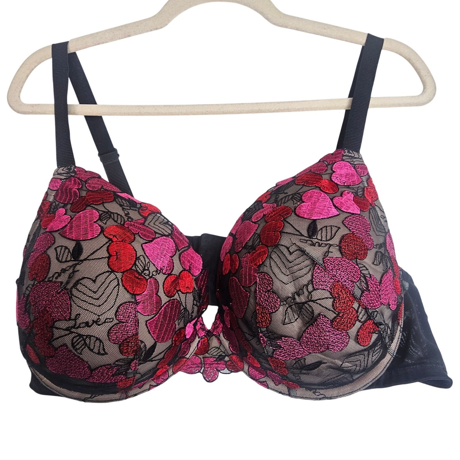 Corridor Torrid Womens Embroidered Push-Up Padded Plunge Bra 42DD Size 42" / US 20 - 2 Thumbnail