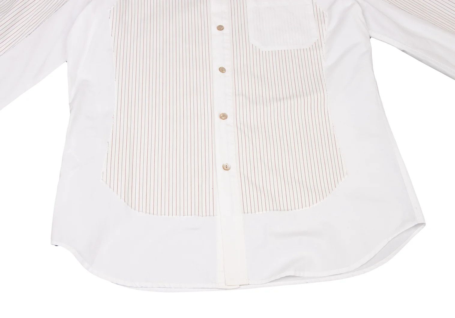 Jean Paul Gaultier Striped Panel Shirt in White, Size 48 Size US M / EU 48-50 / 2 - 11 Thumbnail