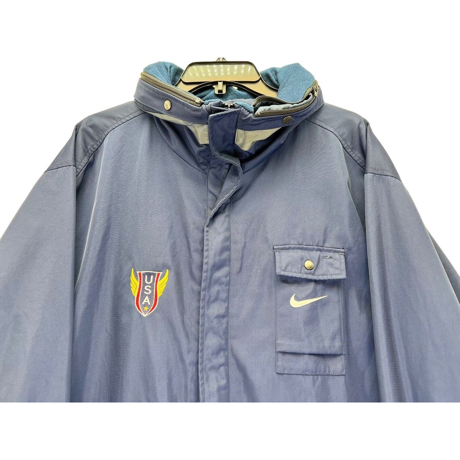 Nike Nike Parka USA Track & Field Olympics Mens XL Blue Jacket Size US XL / EU 56 / 4 - 2 Thumbnail