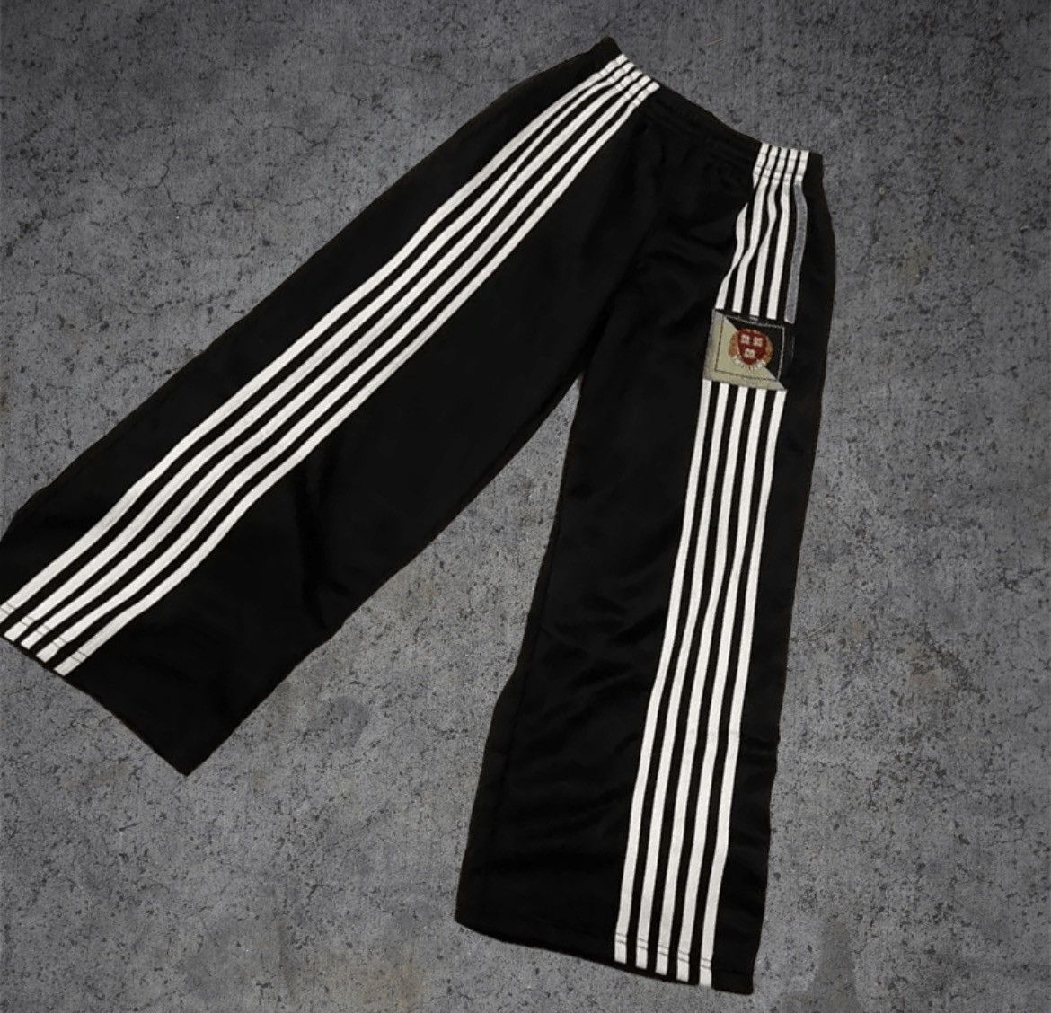 Japanese Brand Black Baggy Soccer Crest Track Pants Sweatpants Size US 31 - 1 Thumbnail