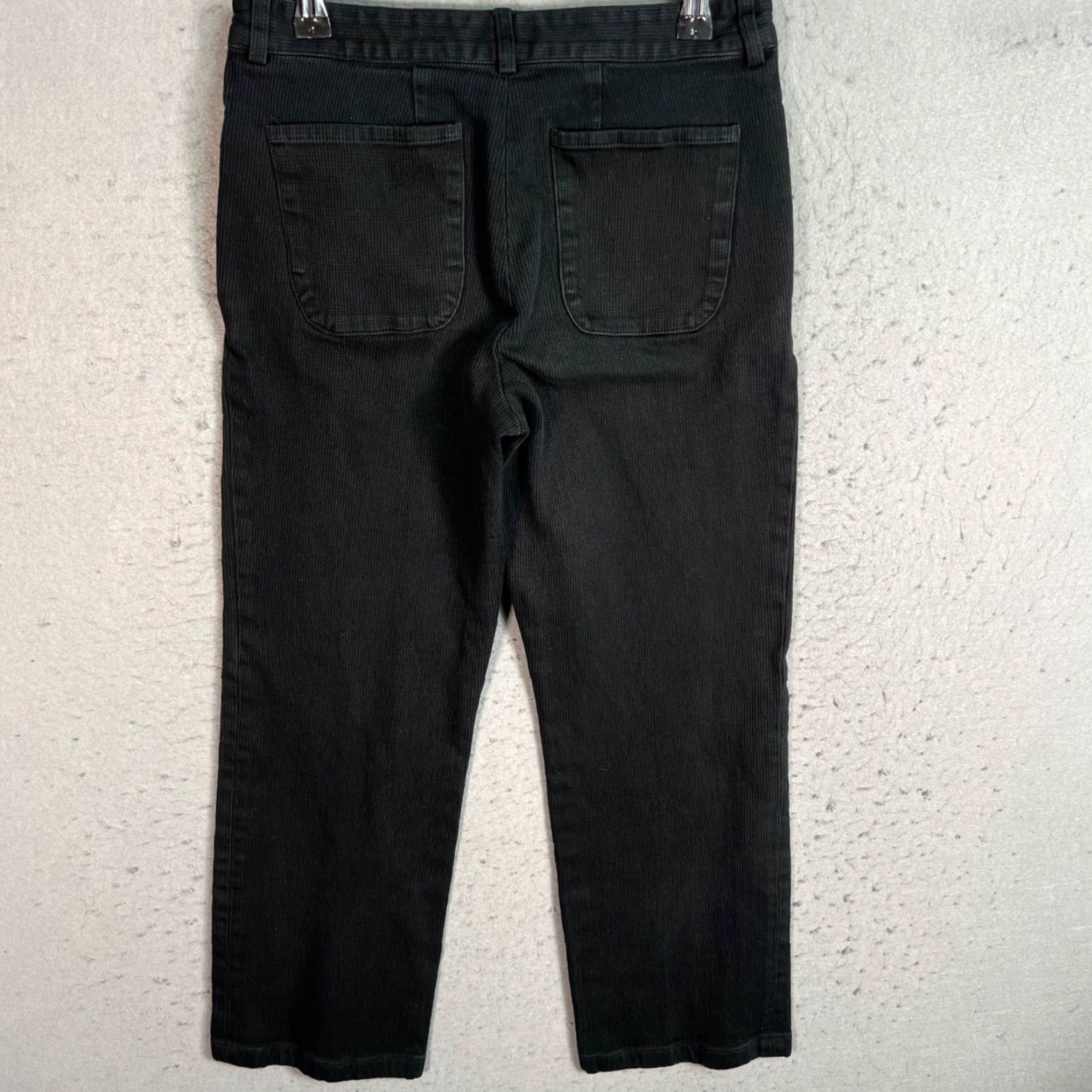 A.P.C. A.P.C. Womens 36 Black Textured Cotton Cropped Straight-Leg Pants Size 25" / US 0 / IT 36 - 2 Thumbnail