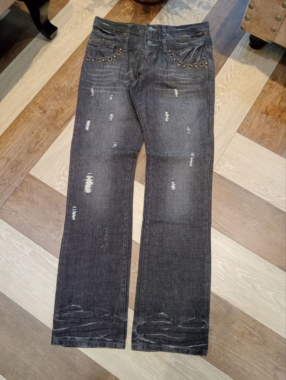 If Six Was Nine JAPANESE DOUBLE WAIST STUDDED POCKET DENIM PANTS Size US 32 / EU 48 - 2 Thumbnail