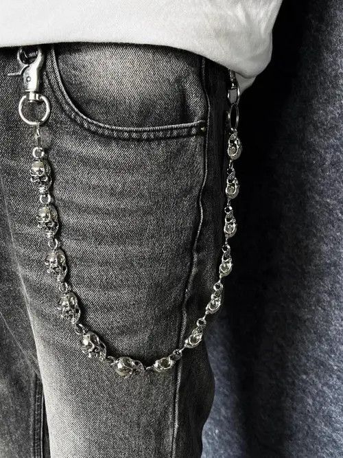 Jewelry Metal Big Skull Wallet Chain, Pants Chain Size ONE SIZE - 8 Thumbnail