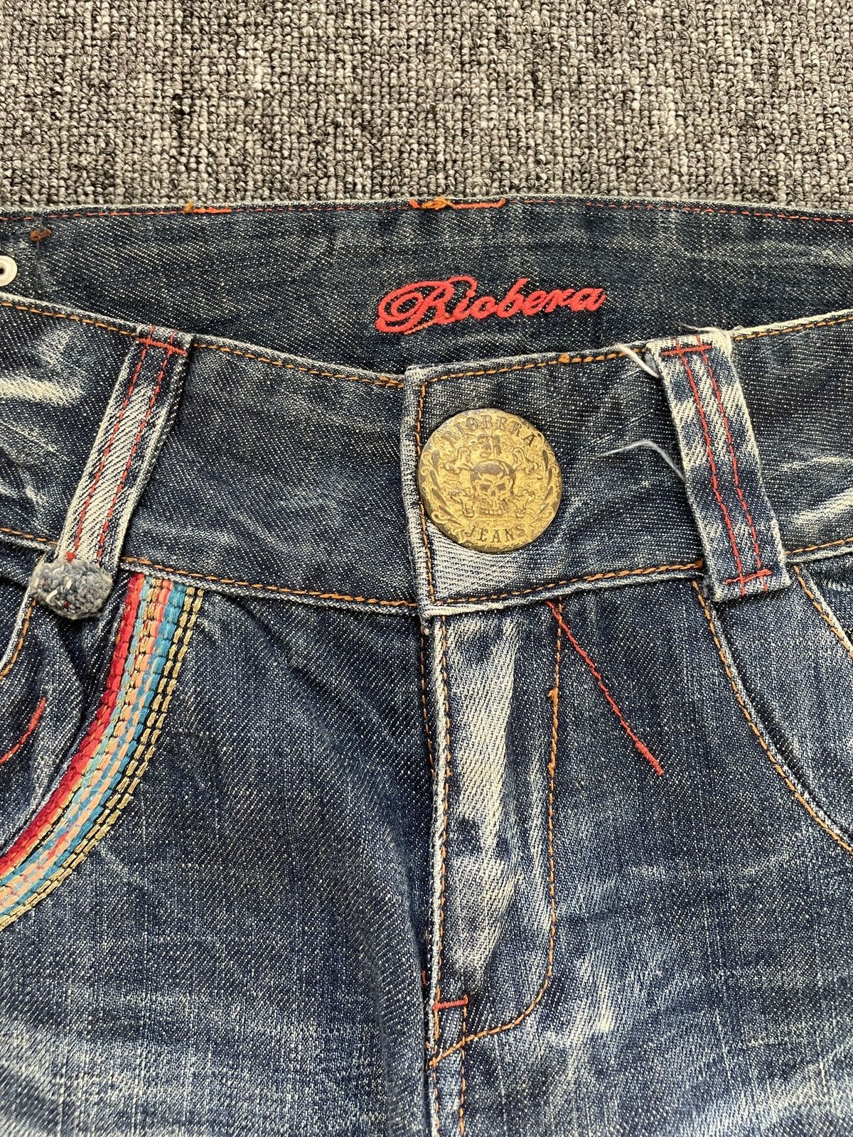 Japanese Brand Vintage Y2K Reobera Low Rise Boot Cut Distressed Flare Jeans Size 31" - 3 Thumbnail