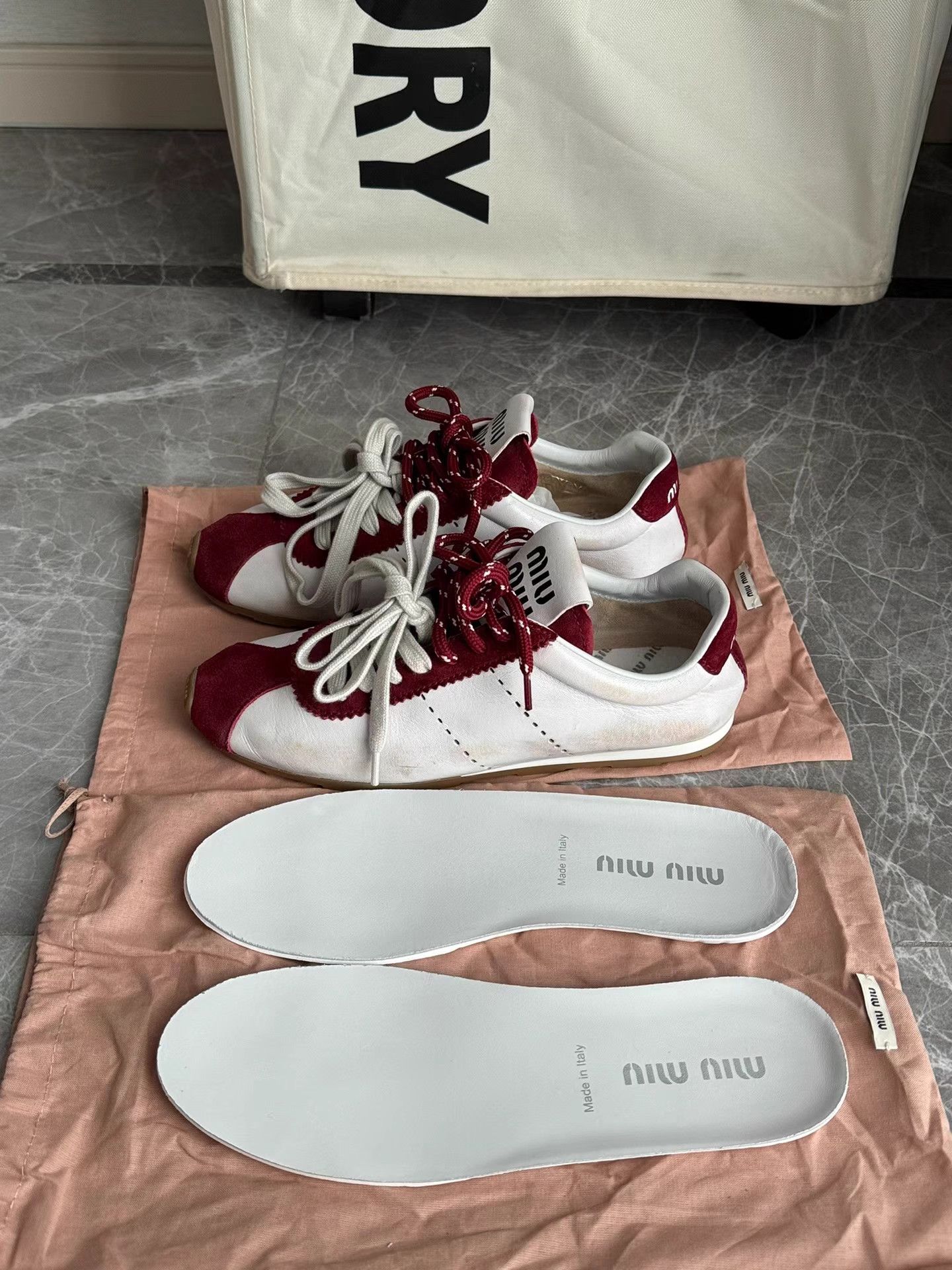 Miu Miu MiuMiu 25SS Red Suede Low-Top Trainer Sneakers K6 Size US 6.5 / IT 36.5 - 9 Thumbnail