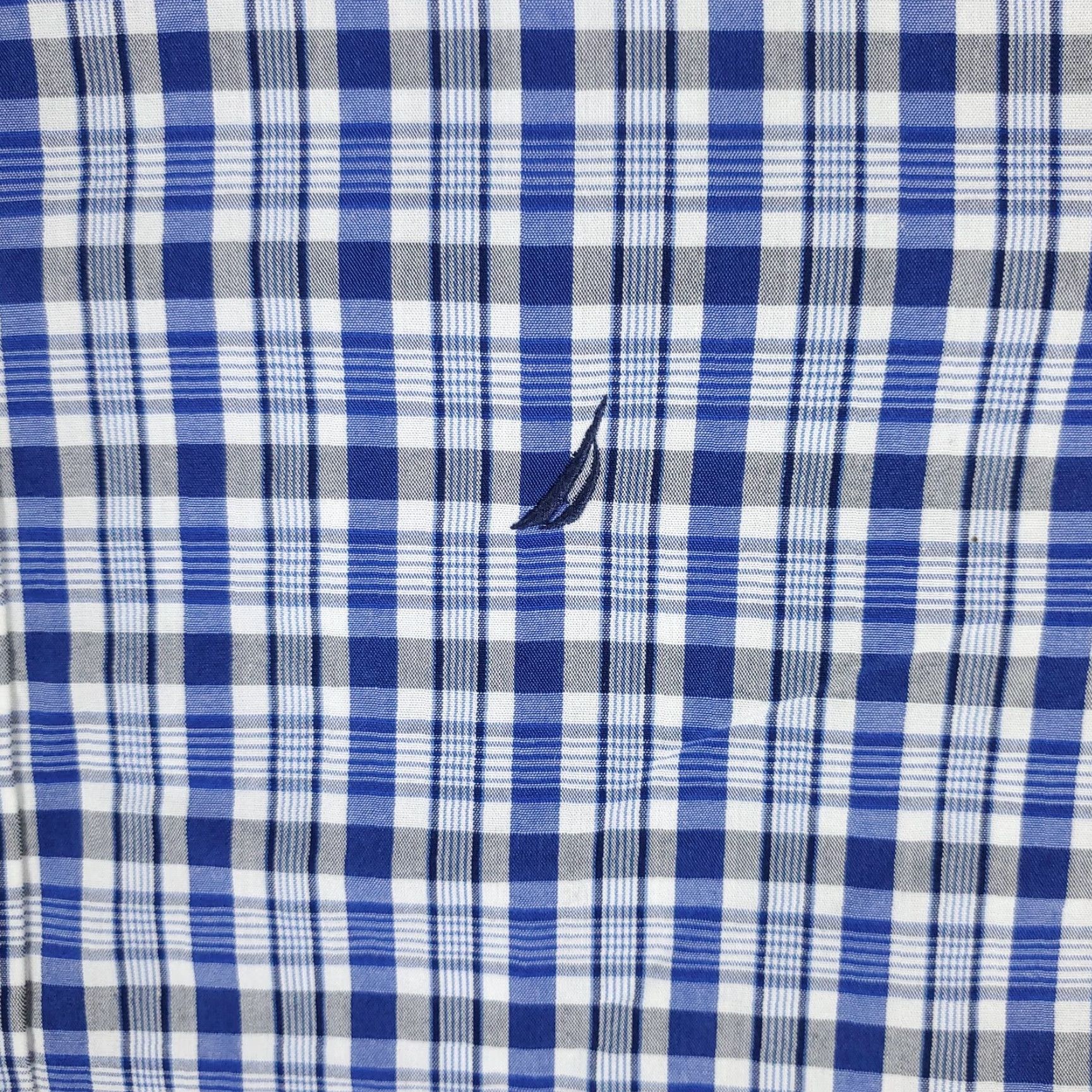 Nautica Nautica Dress Shirt Mens Size 16 Blue Plaid Long Sleeve Button Up Regular Fit Size 42R - 2 Thumbnail