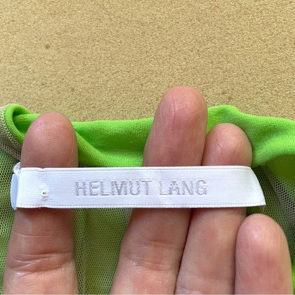 Helmut Lang Helmut Lang Green Ruched T-shirt - S/M, Reversible Size M / US 6-8 / IT 42-44 - 7 Thumbnail