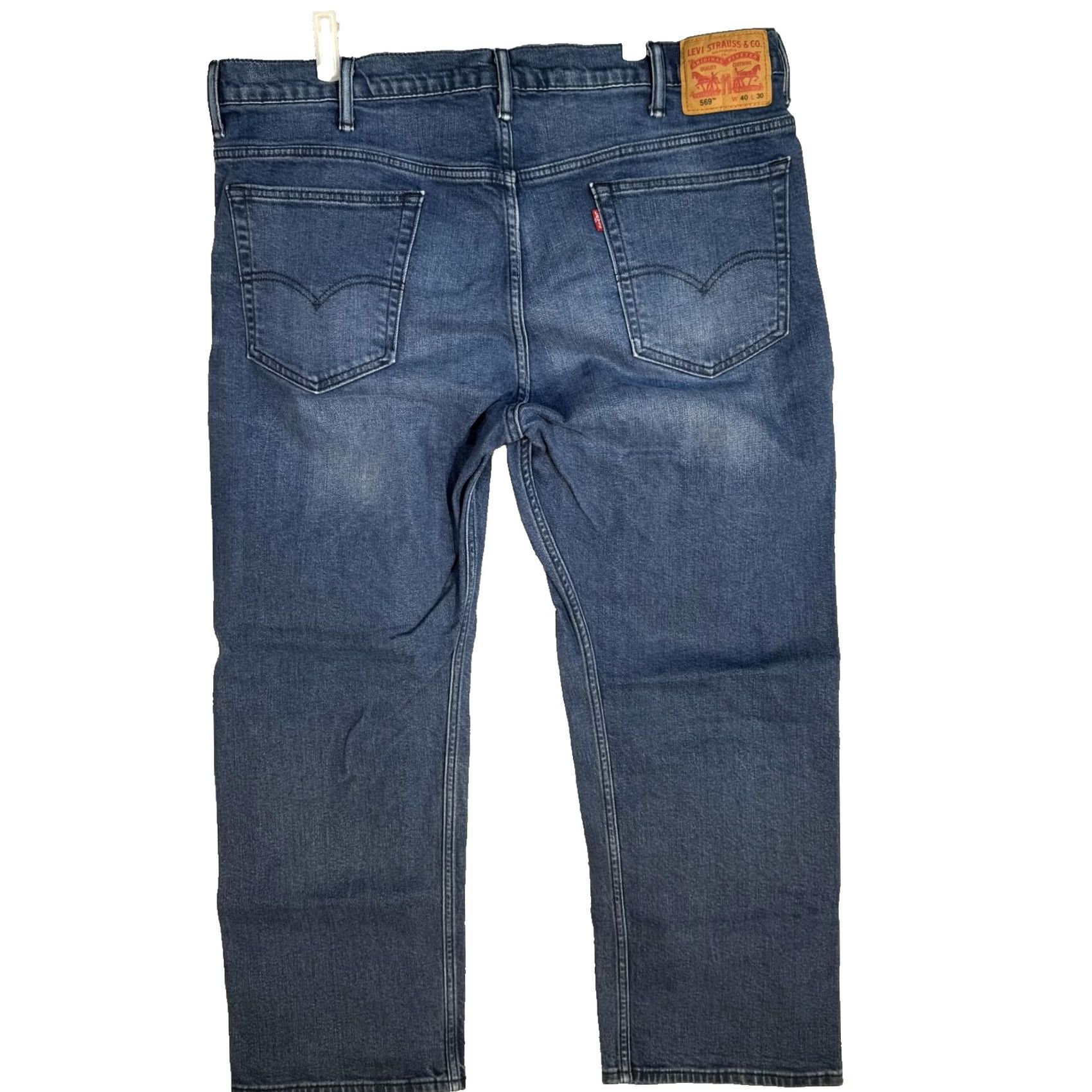 Levi's VINTAGE Levi’s 569 Jeans Mens 40x30 Blue Loose Straight Fit Stretch Denim Zip Fly Size US 40 / EU 56 - 2 Thumbnail