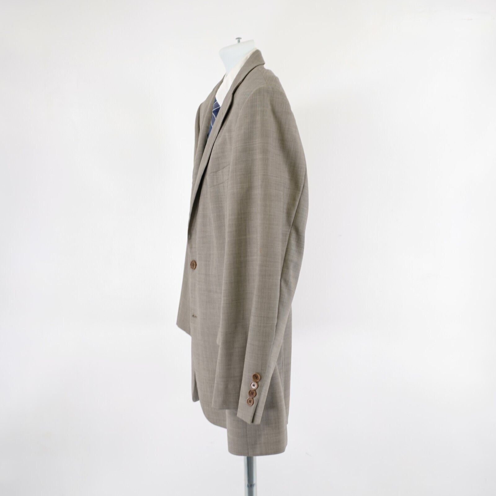 Brooks Brothers DAMAGED Brooks Brothers 346 Stretch Wool Beige Sharkskin 44R Size 44R - 5 Thumbnail