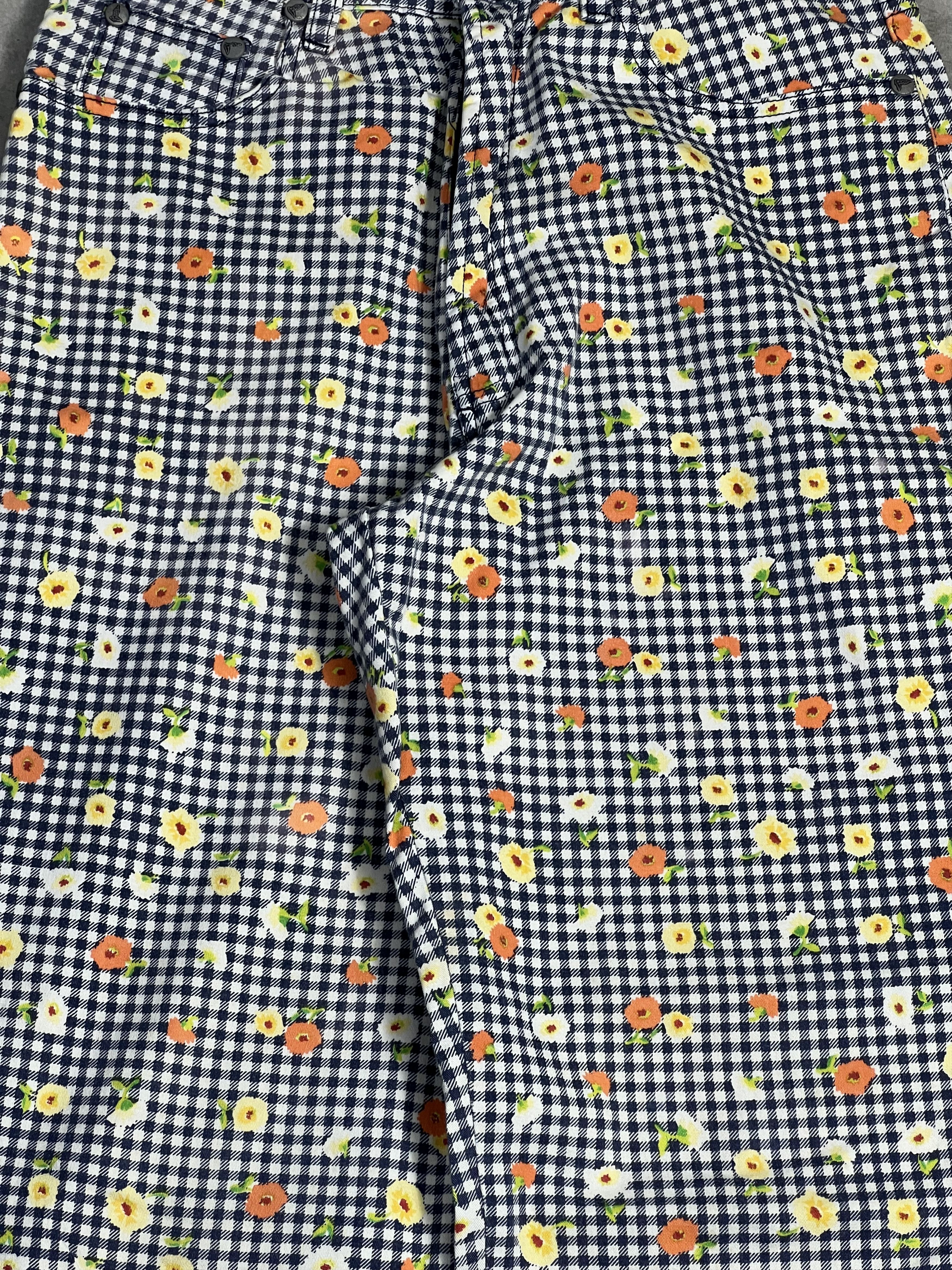 Trussardi Vintage Trussardi Jeans Plaid Flower Denim GTMPT361 Size 24" / US 00 / IT 34 - 6 Thumbnail