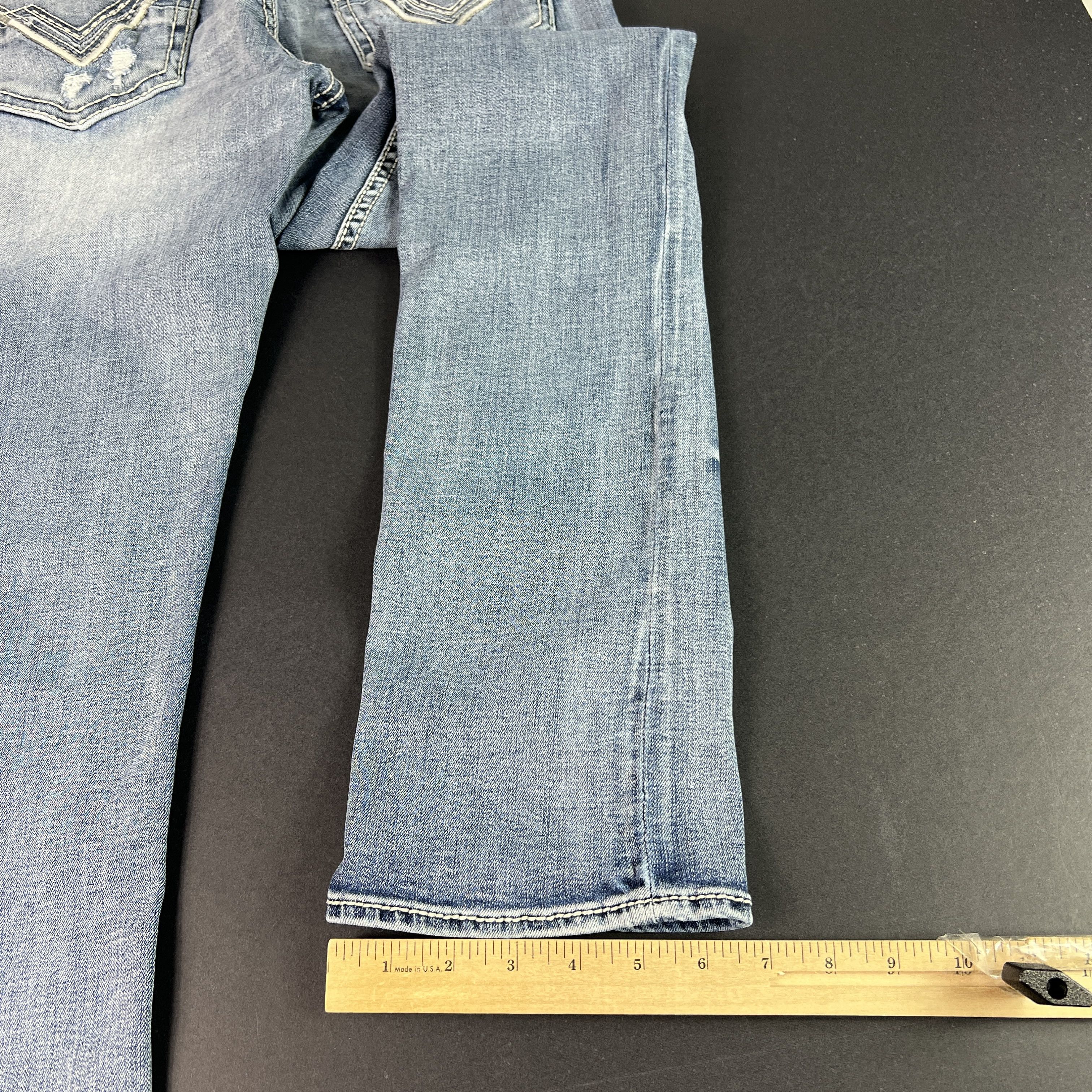 BKE BKE Jeans Jake Straight Light Blue Faded Distressed Denim Size US 28 / EU 44 - 14 Thumbnail