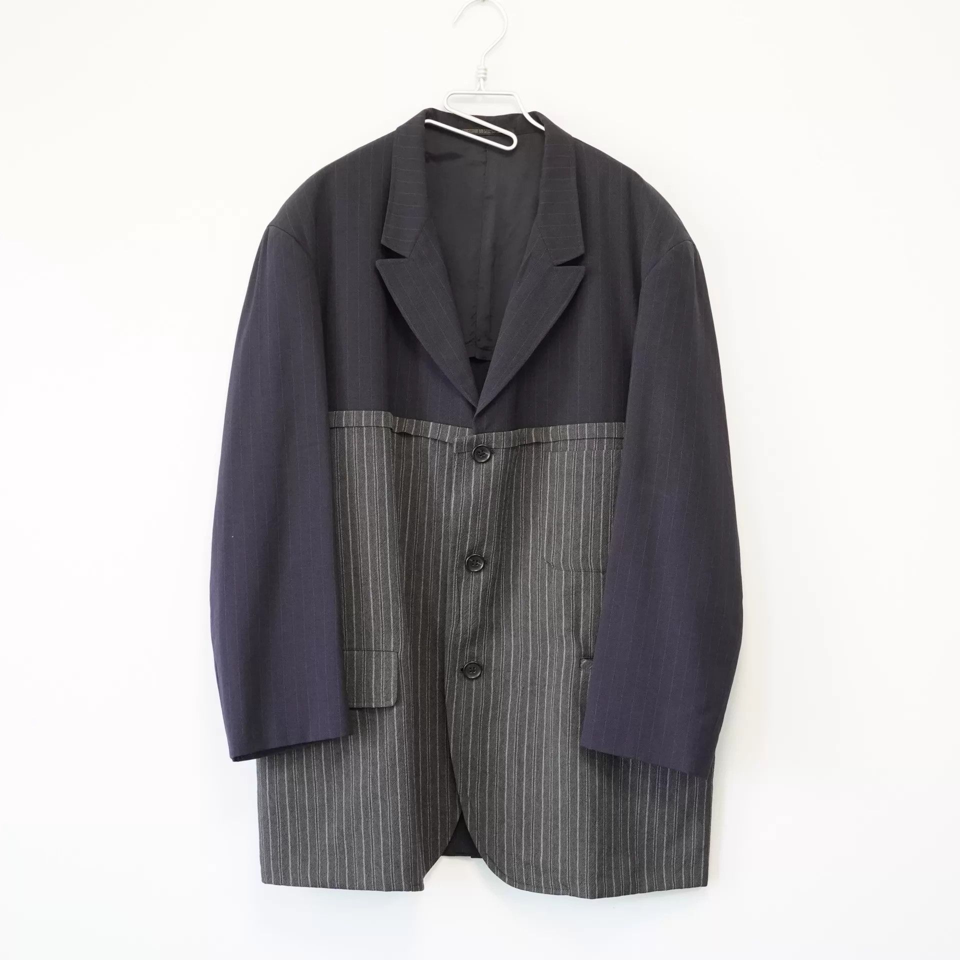 Yohji Yamamoto Yohji Yamamoto 94SS Paneled Striped Wool Jacket M Size US M / EU 48-50 / 2 - 1 Thumbnail