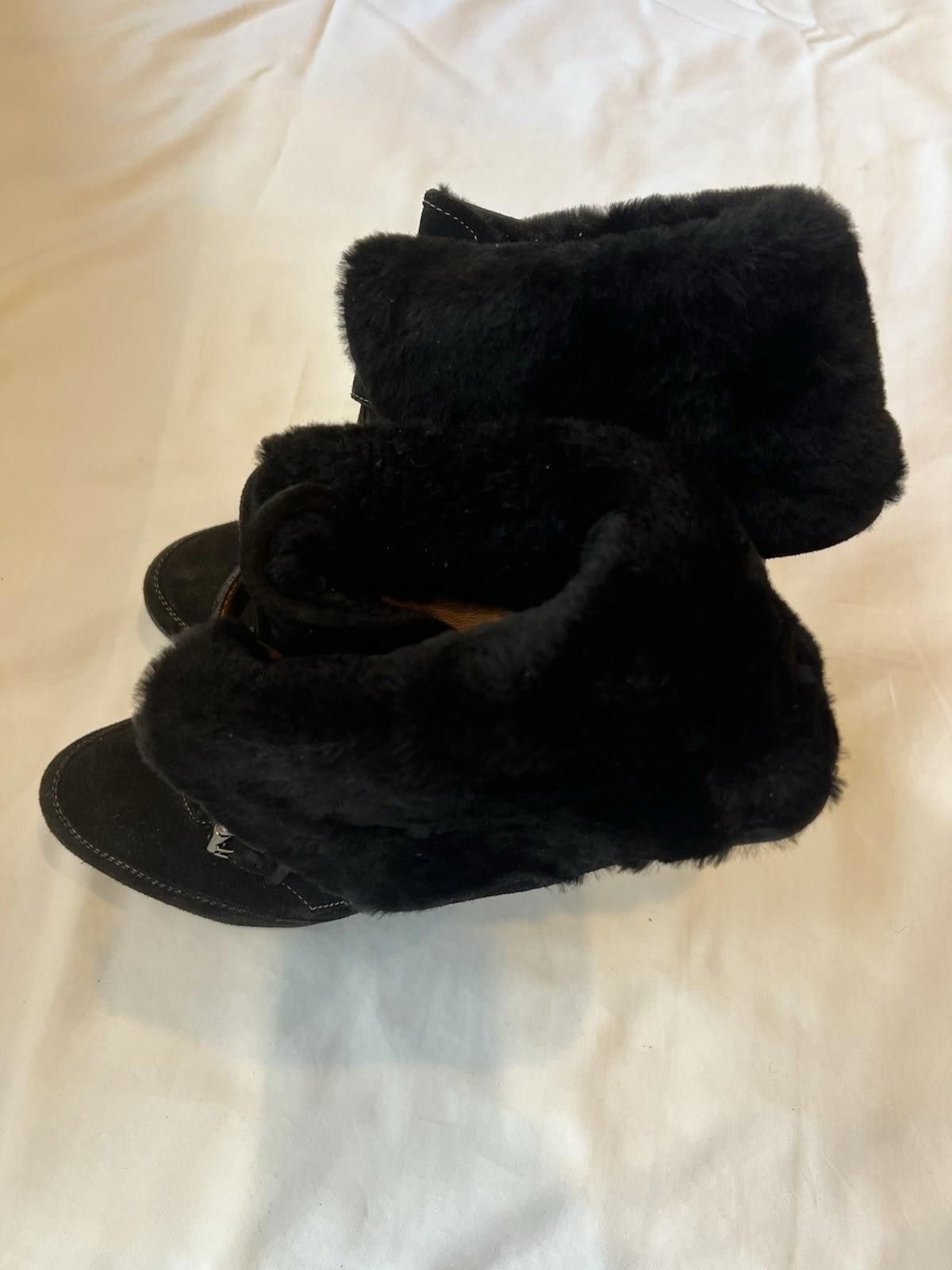 Soffe Söfft Women Black Suede Fur Lined Buckle Heel Boots Size 11 Size US 11 / IT 41 - 8 Thumbnail