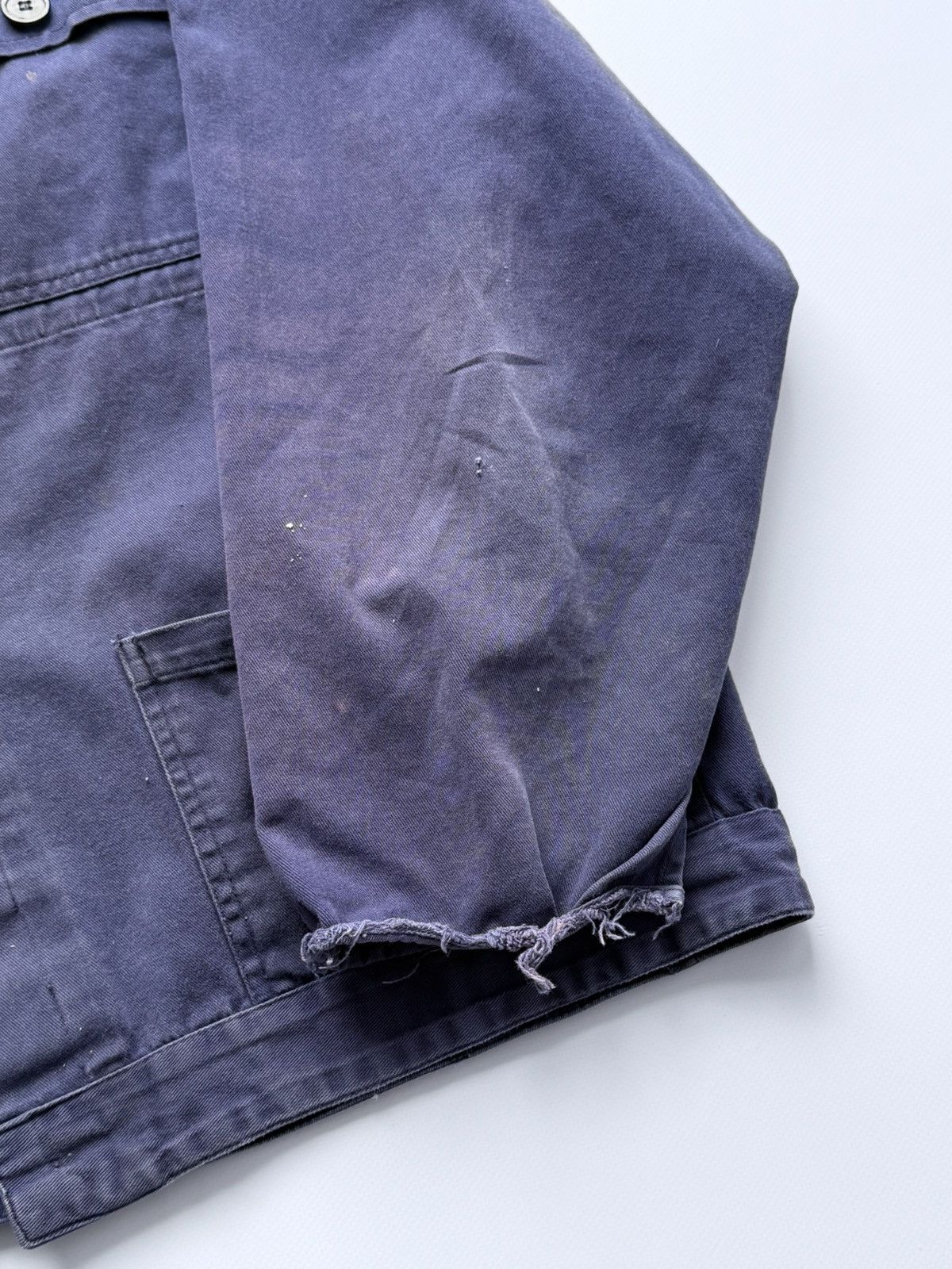 Le Laboureur Vintage 80s French Faded Trashed Snafor Chore Work Jacket Size US XL / EU 56 / 4 - 7 Thumbnail