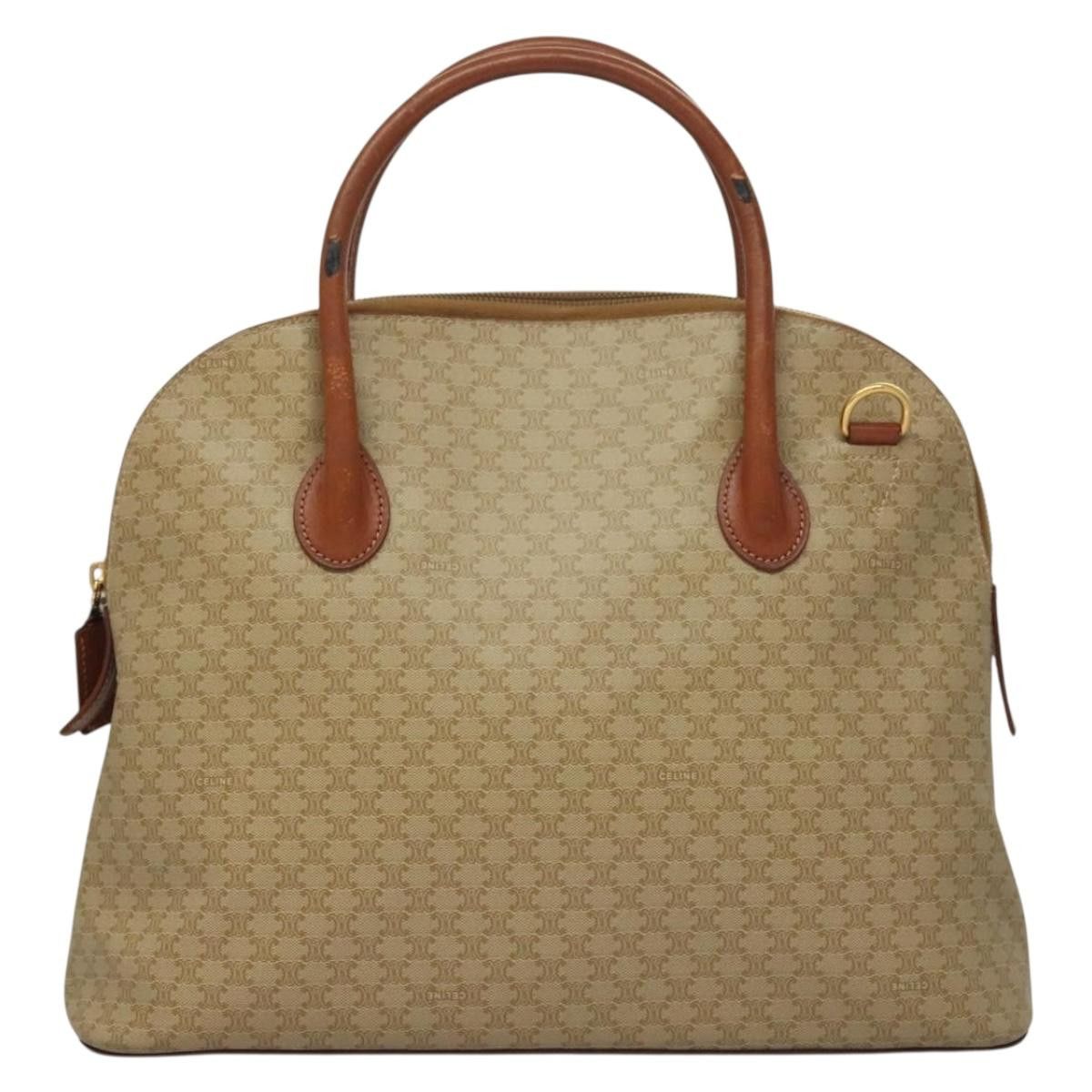 Celine CELINE Macadam Canvas Hand Bag Pvc Beige Gold Size ONE SIZE - 2 Thumbnail