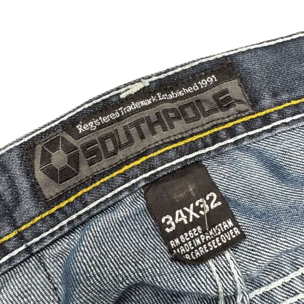 Southpole VINTAGE Southpole Jeans Mens 34x32 Y2K Pleated Baggy Stretch Denim Read* Jeans Mens Blue Denim 90s 2000s Boys Girls Size US 32 / EU 48 - 5 Thumbnail