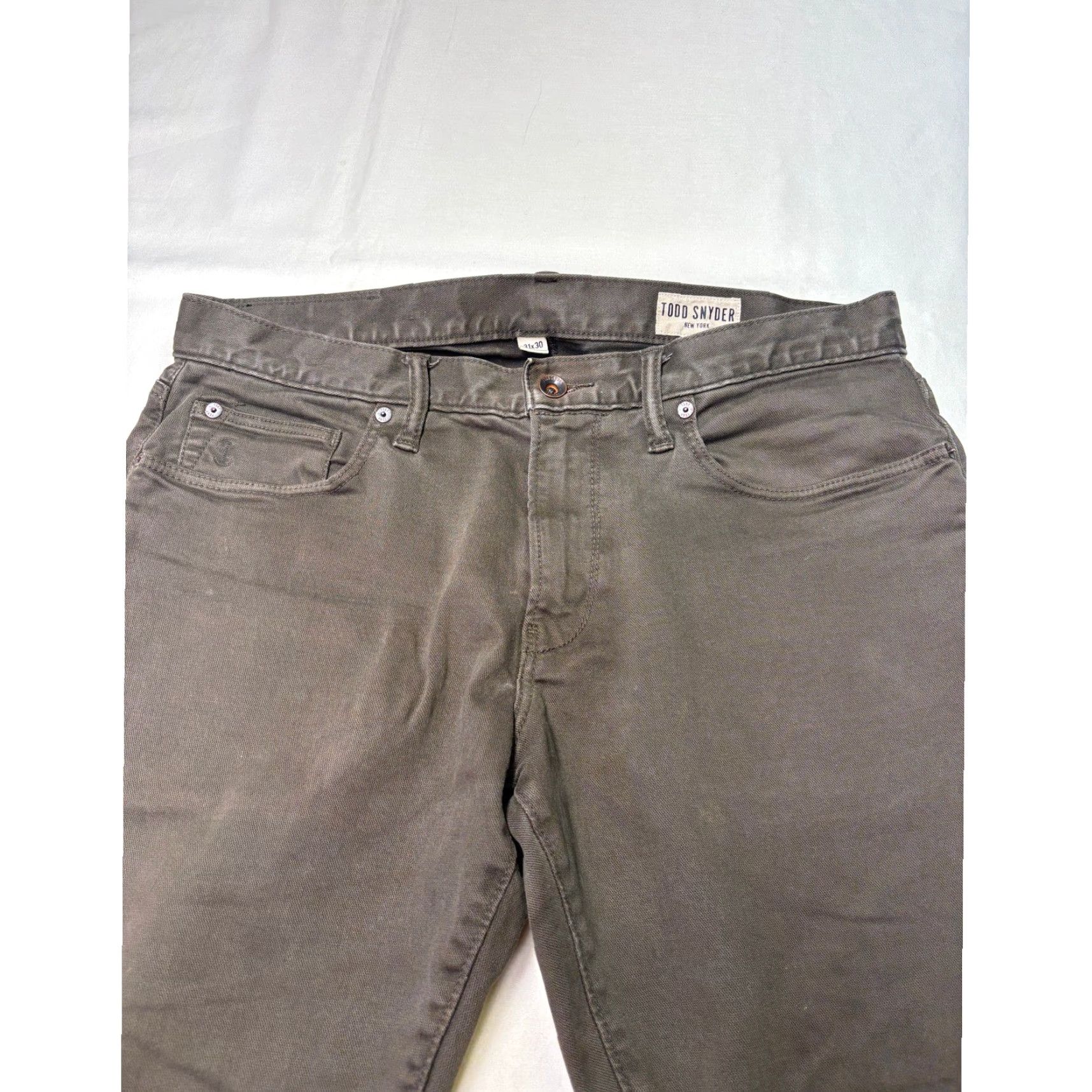 Todd Snyder Todd Snyder Stretch 5-Pocket Chino Pants Gray Brown 31x30 Mens Slim Straight 5-Pocket Denim Styling Size US 31 - 2 Thumbnail