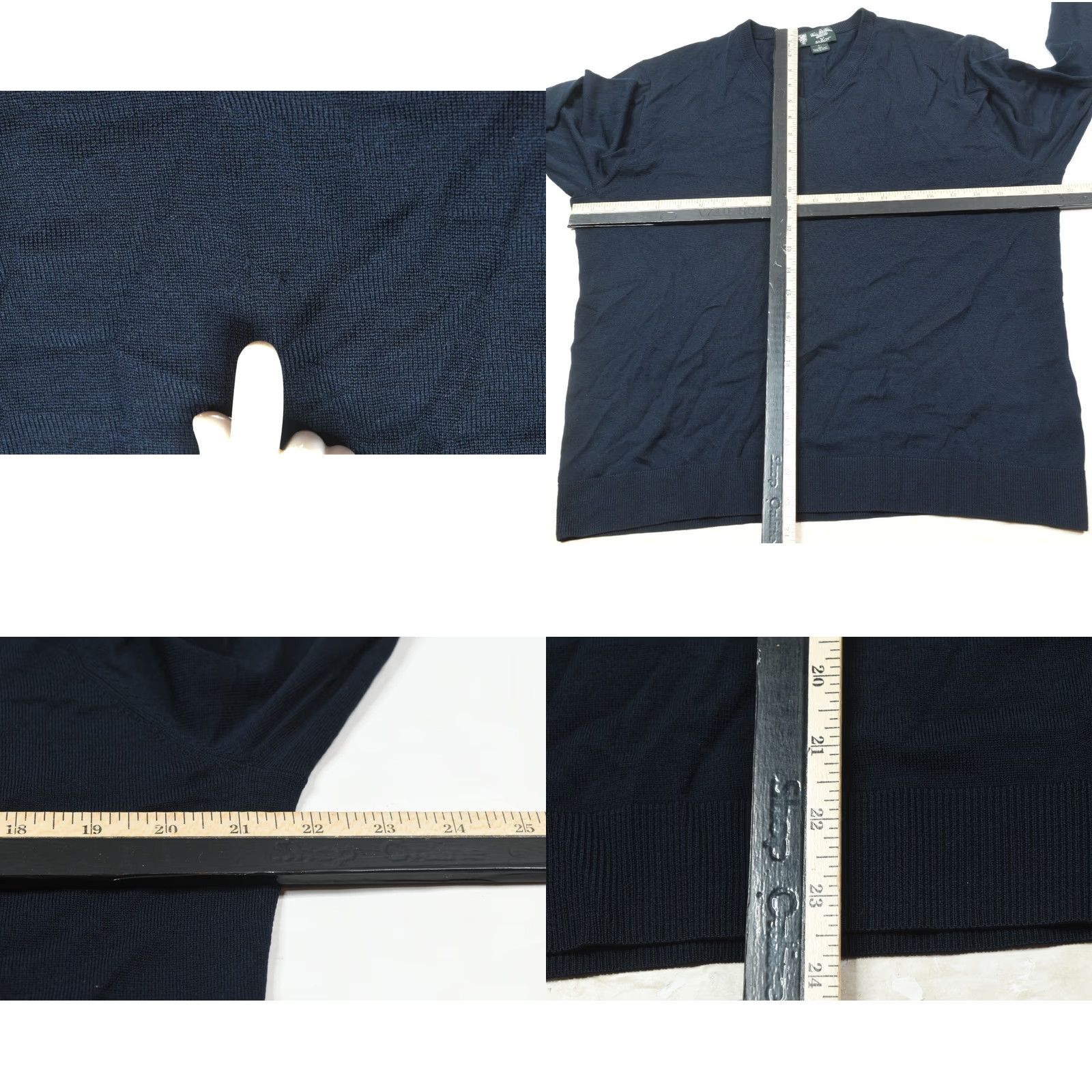 Brooks Brothers Brooks Brothers SaxXon Wool Sweater Navy Blue Long Sleeve V-Neck Mens Large L Pullover Knit Size US L / EU 52-54 / 3 - 8 Thumbnail