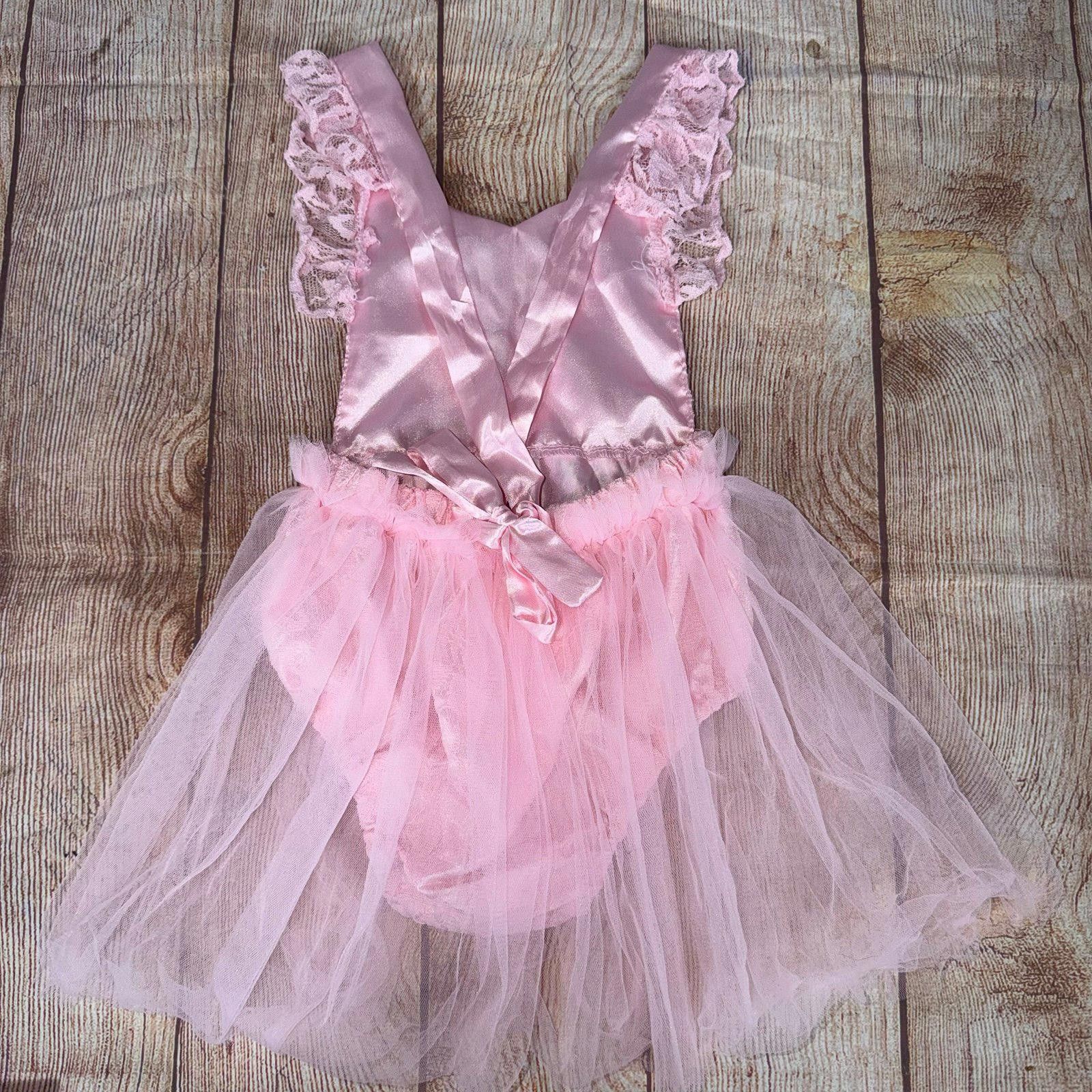 Other Pink Lace and Tulle First Birthday 12-18 Month Romper Size ONE SIZE - 7 Thumbnail