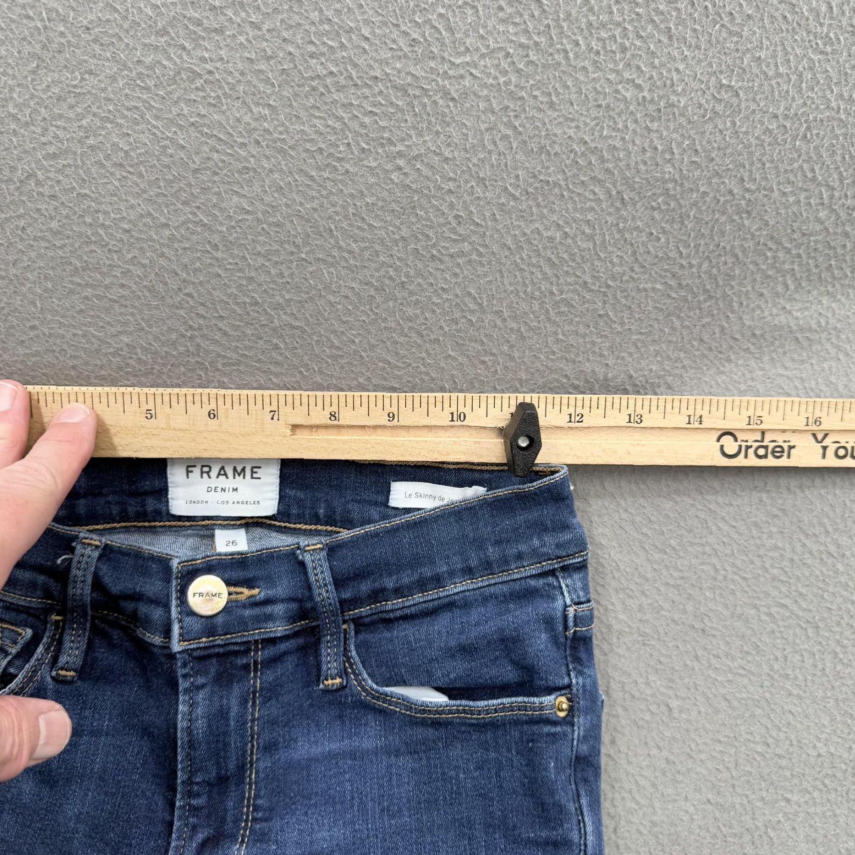 Frame FRAME Denim Jeans Womens 26 Le Skinny de Jeanne Queens Way Blue Stretch Jeans Slim 5-Pocket Zip Fly Size 26" / US 2 / IT 38 - 6 Thumbnail