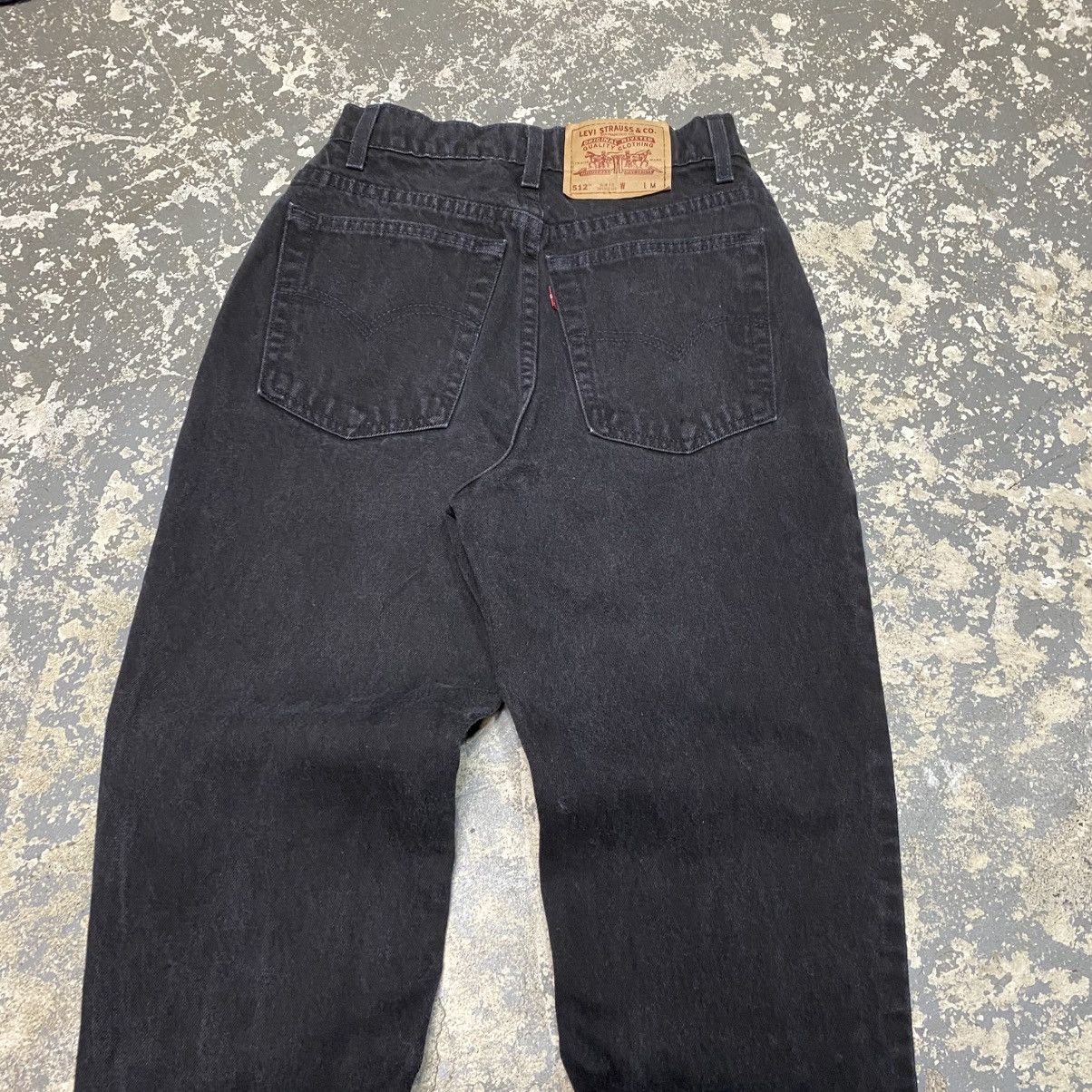 Levi's Vintage Levis 512 Black Slim Taper Denim Jeans 90s Size US 26 / EU 42 - 3 Thumbnail