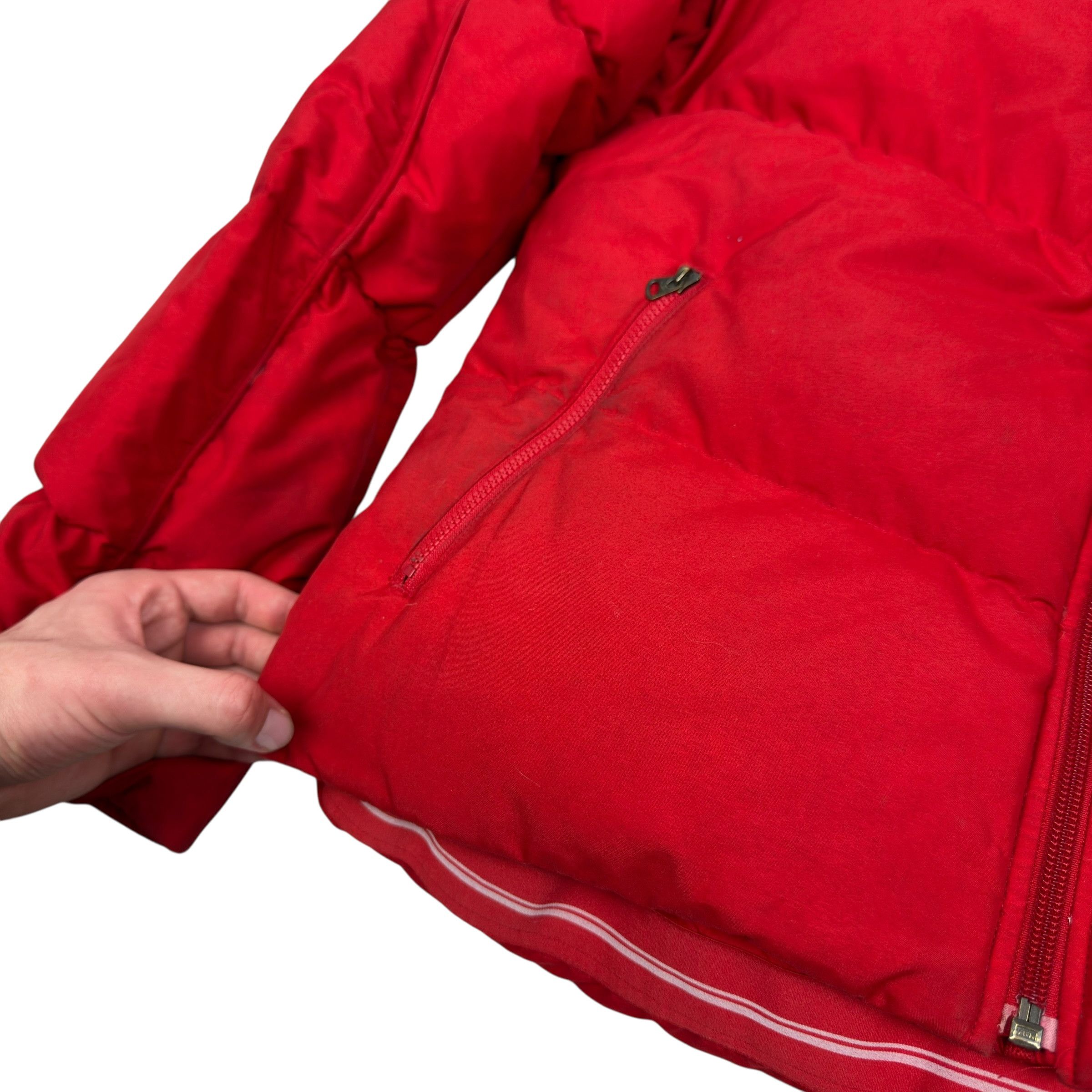 Nike Nike Women's Red White Solo Swoosh Full Zip Puffer Jacket M Size M / US 6-8 / IT 42-44 - 7 Thumbnail