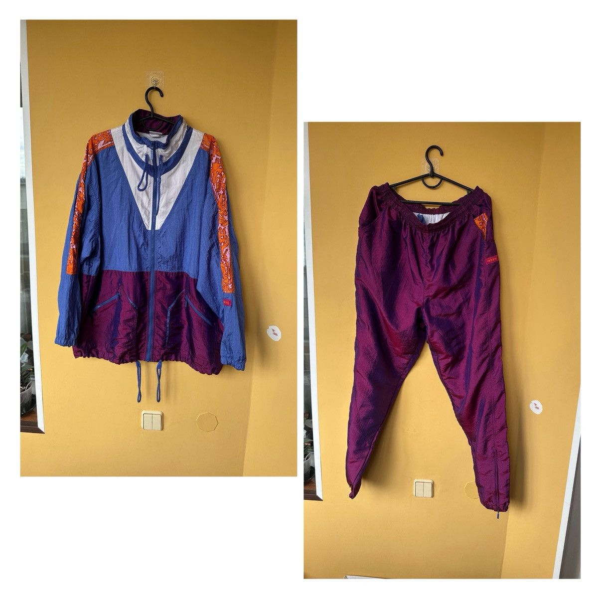 Adidas × Vintage Adidas Vintage Retro 90's 80's women Purple Nylon Track Suit Size L / US 10 / IT 46 - 1 Thumbnail