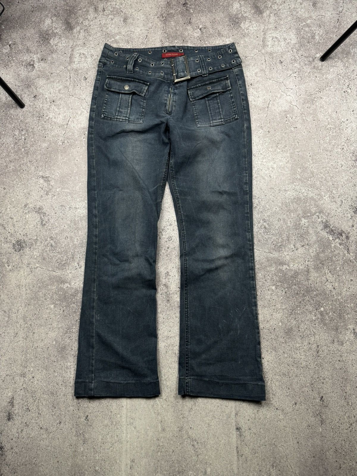 Japanese Brand CRAZY If Six Was Nine Style Y2K Flared Waisted Jeans Archive Size 30" / US 8 / IT 44 - 2 Thumbnail