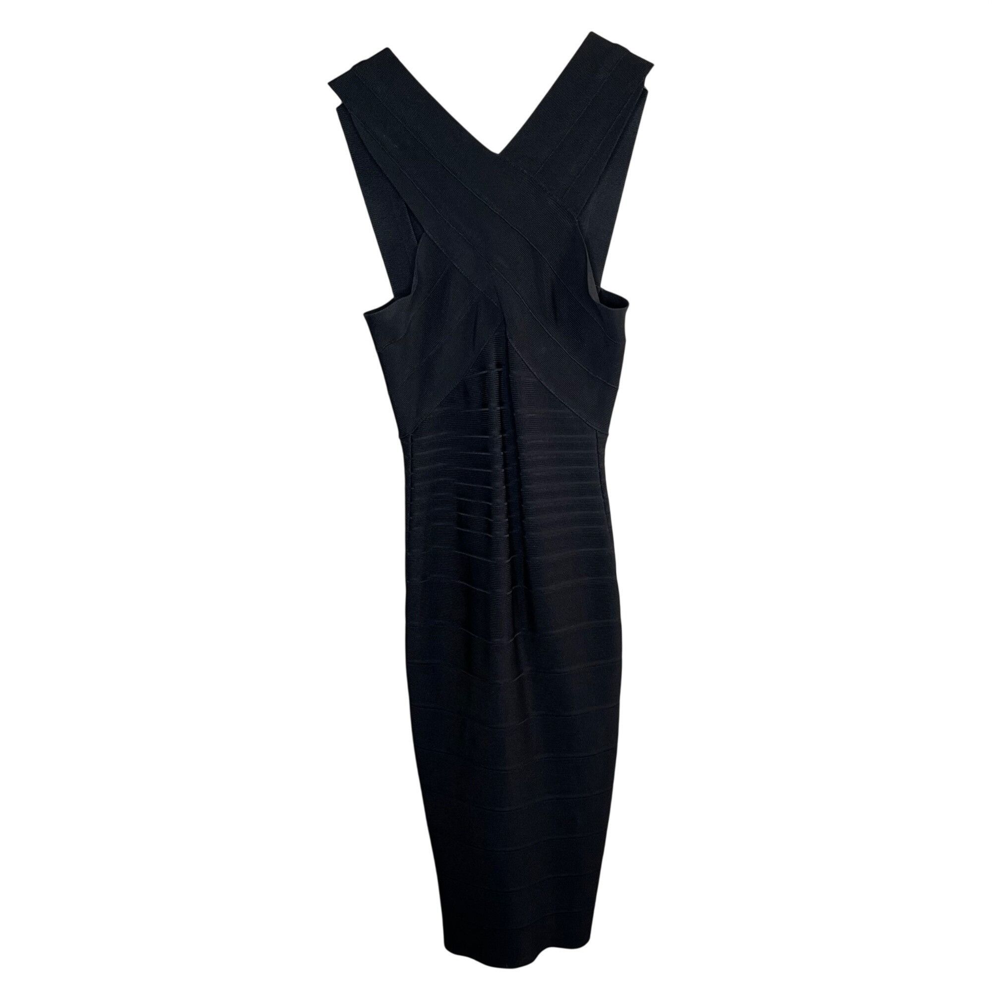 Herve Leger Herve Leger Stella Black Bandage Bodycon Midi Dress XXS Slee Size XXS / US 00 / IT 34 - 1 Thumbnail