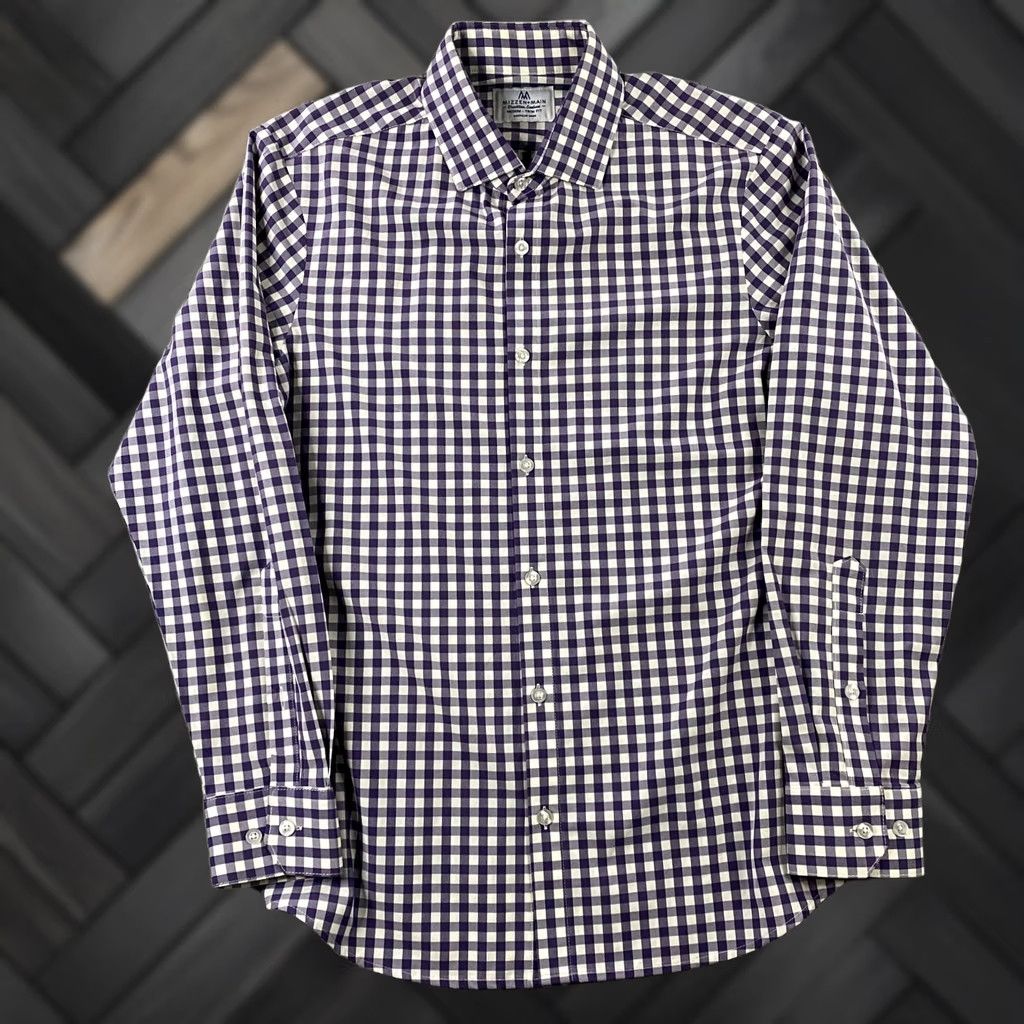 Mizzen+Main Mizzen+Main Shirt Mens M Trim Fit Performance Stretch Button Up Leeward Check Size US M / EU 48-50 / 2 - 1 Thumbnail