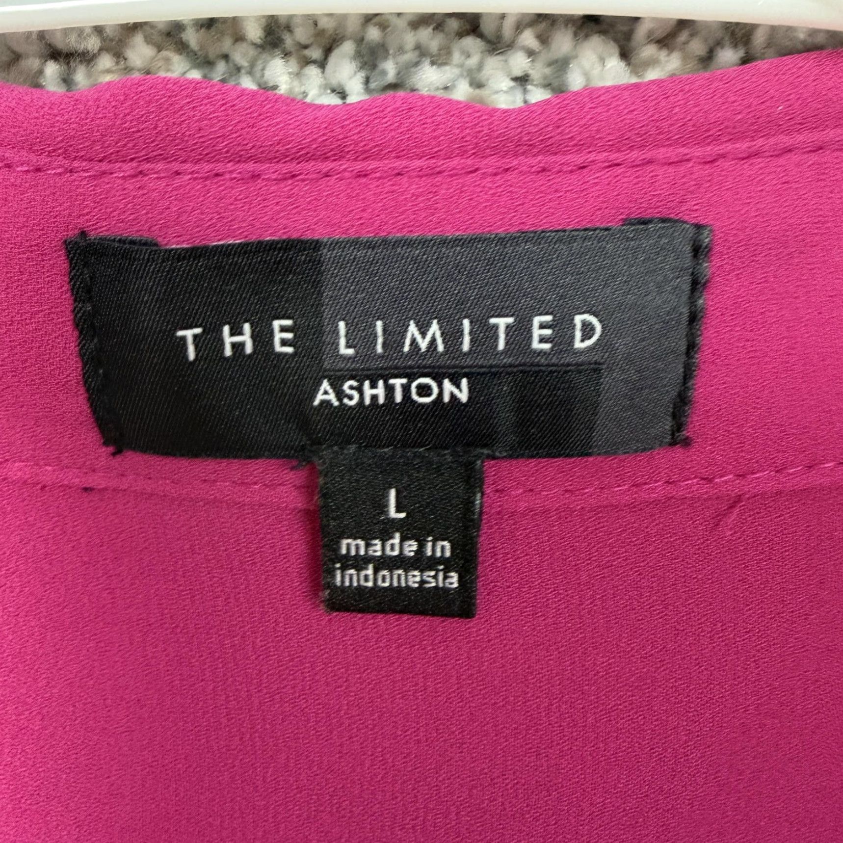Vintage VINTAGE: No. The Limited Ashton Blouse L Magenta Silky Crepe Office Siren Chic Barbiecore Size L / US 10 / IT 46 - 6 Thumbnail
