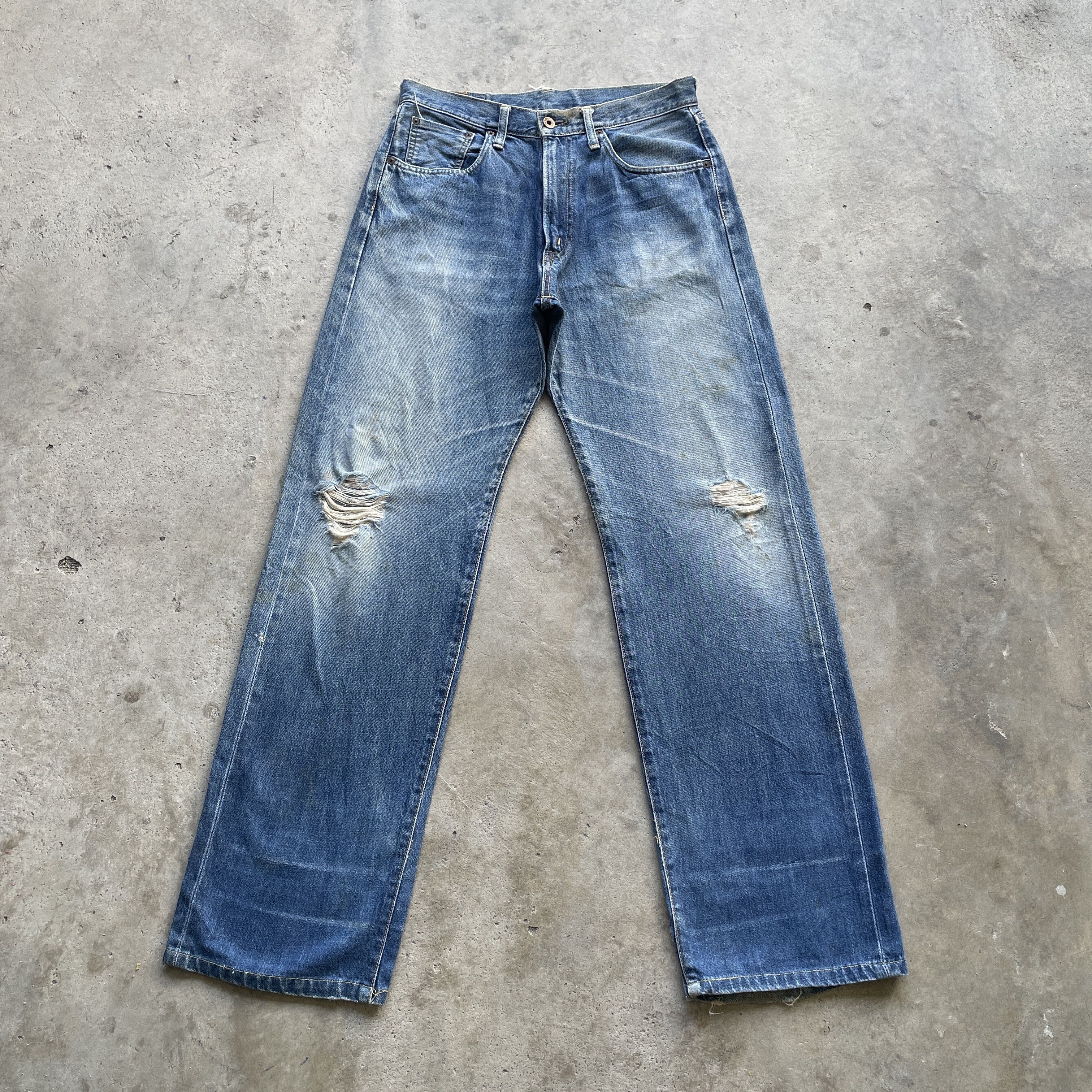 Edwin W31 Vintage Edwin 505 Distressed Jeans Faded Selvedge Pants Size US 31 - 3 Thumbnail