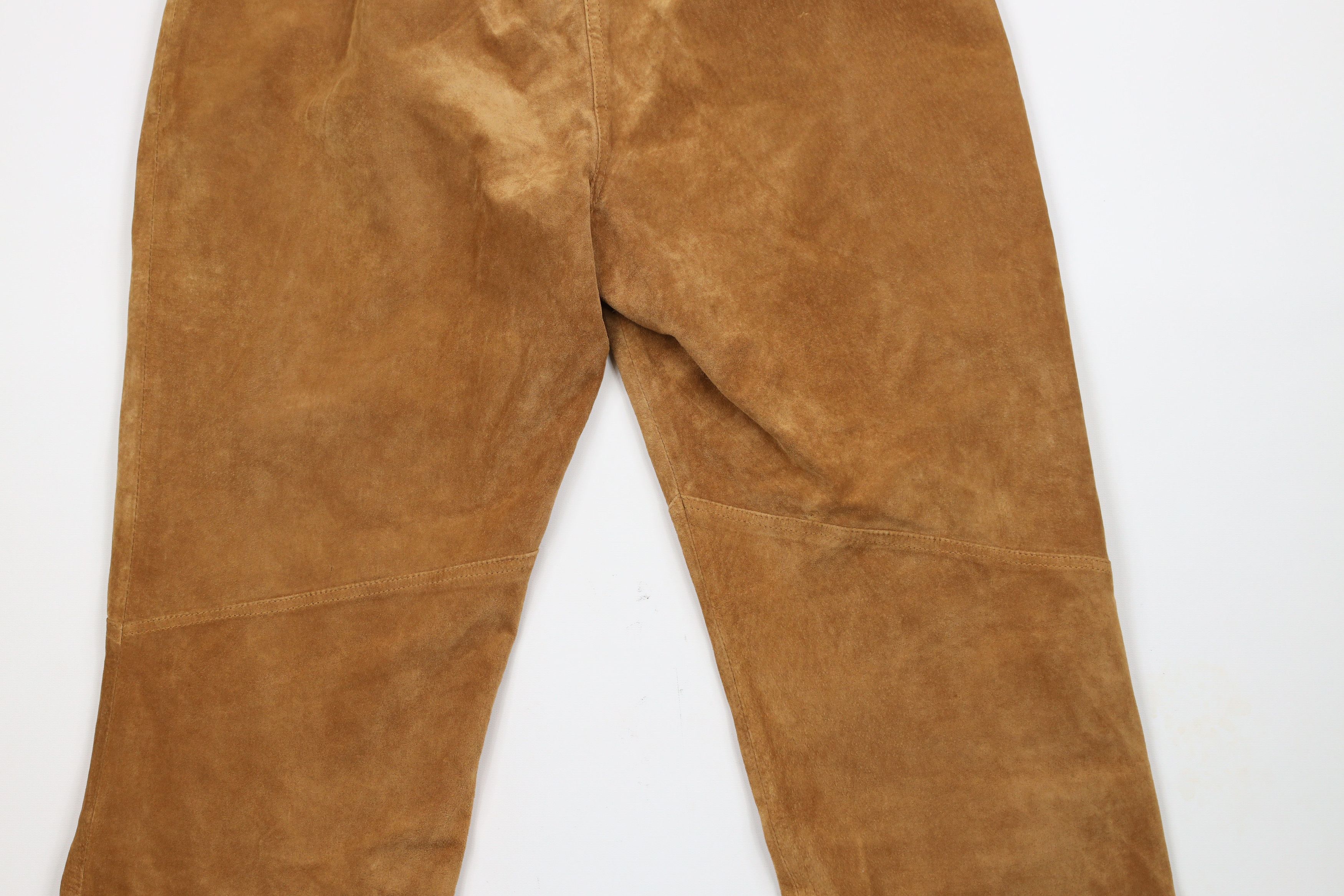 Vintage Vintage 90s Streetwear Leg Suede Leather Pants Brown Size 34" / US 12 / IT 48 - 11 Thumbnail