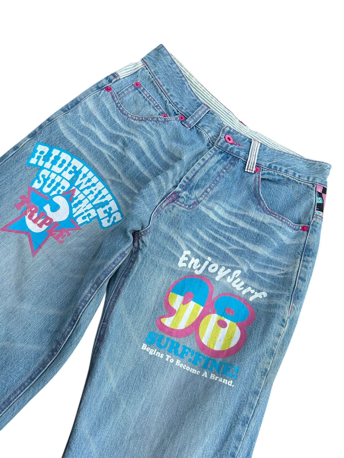 Kapital LOVE & SURF HIPPIES STYLE DENIM JEANS Size US 30 / EU 46 - 10 Thumbnail