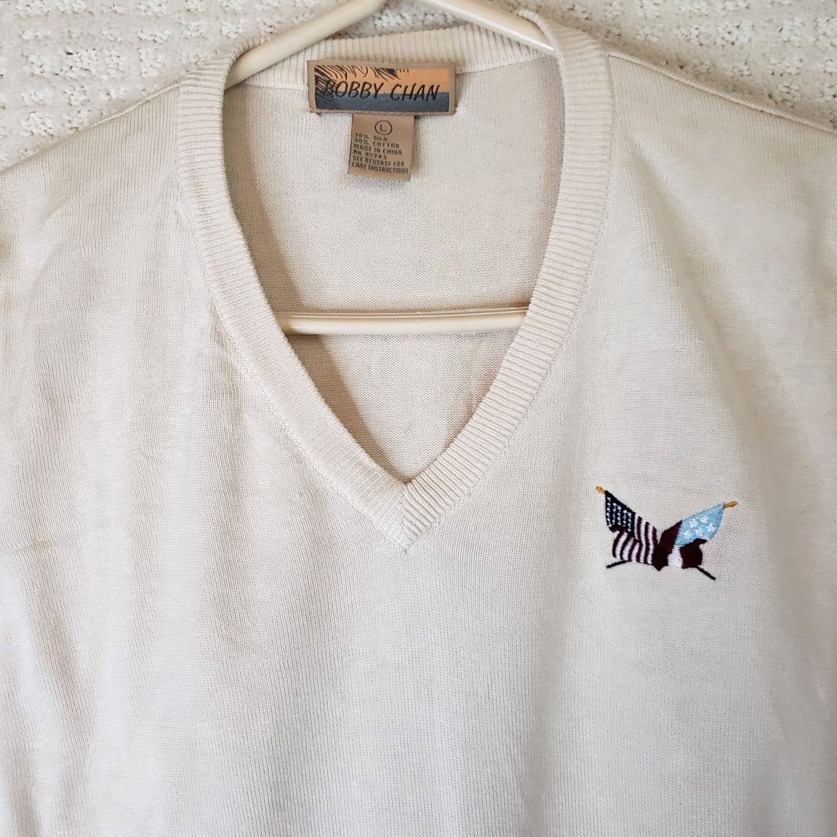 Vintage Bobby Chan V-Neck Pullover Vest Shirt? (No) Size US L / EU 52-54 / 3 - 3 Thumbnail