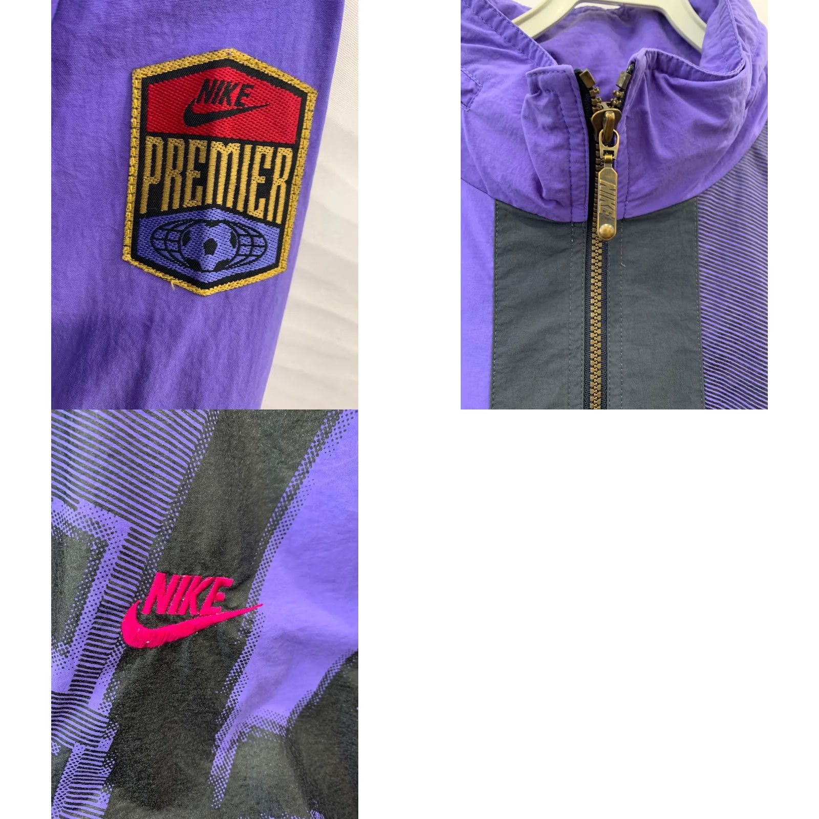 Nike VINTAGE Nike Premier Windbreaker Jacket Mens XL Purple Pink Black 90s Soccer Size US XL / EU 56 / 4 - 8 Thumbnail
