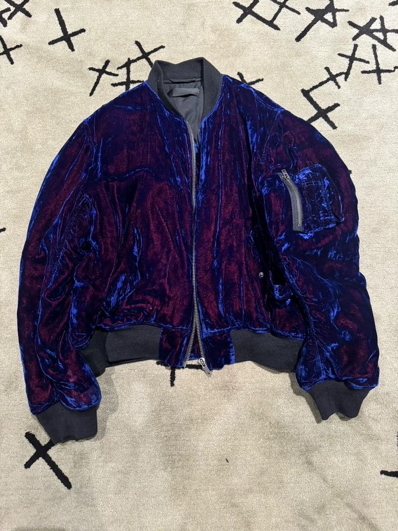 Haider Ackermann HAIDER ACKERMANN FW15 Purple Velvet Baseball Jacket 2502-N Size US L / EU 52-54 / 3 - 1 Thumbnail