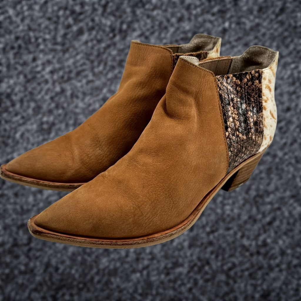 Dolce Vita Dolce Vita Shana Chelsea Boots Brown White Women's Size 6.5 Pull On Leather Casual Comfort Boots Mens? Size US 7 / IT 37 - 1 Thumbnail