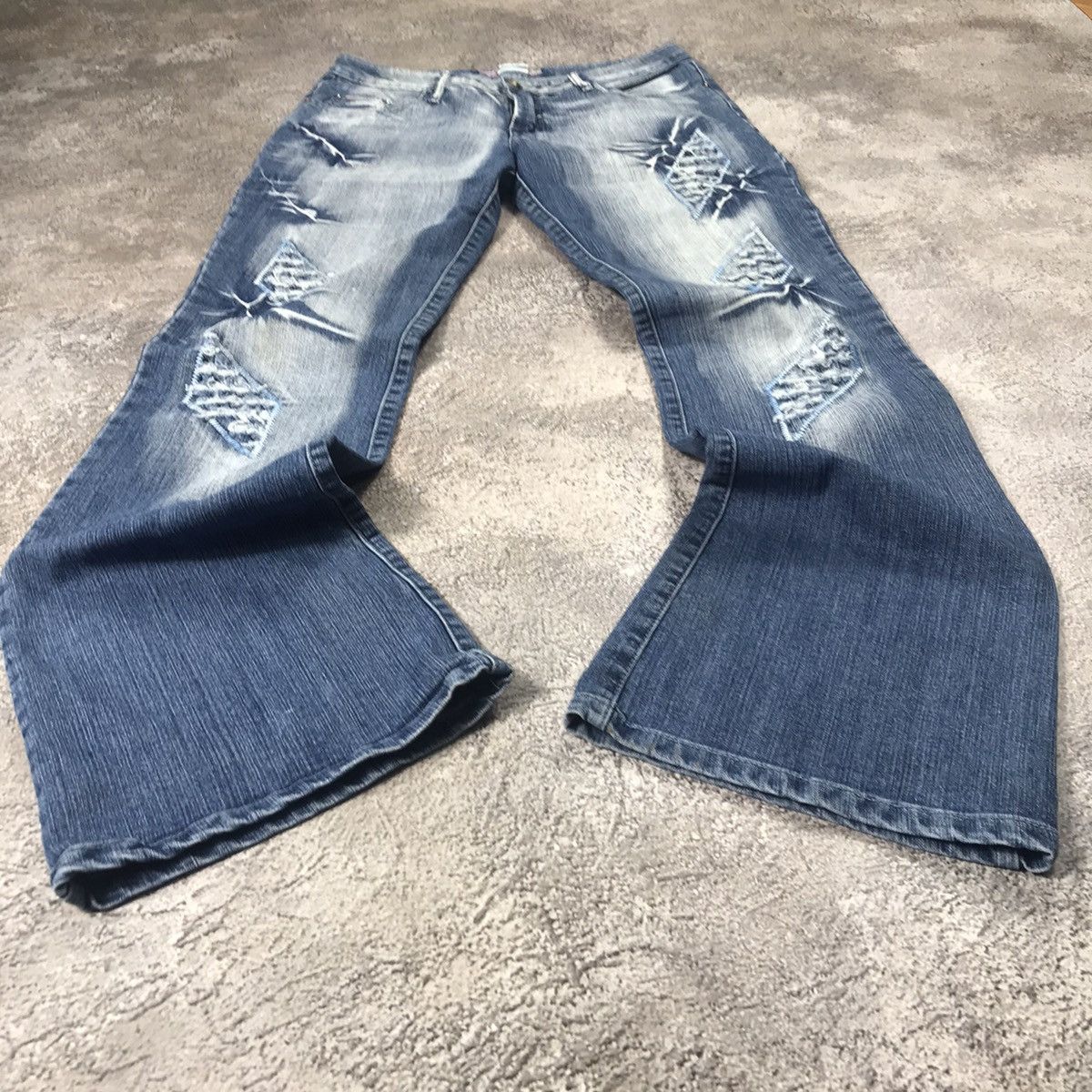 Vintage Vintage 90s Distressed Baggy Wide Leg Jeans Grunge Y2K 30 Size 30" / US 8 / IT 44 - 1 Thumbnail