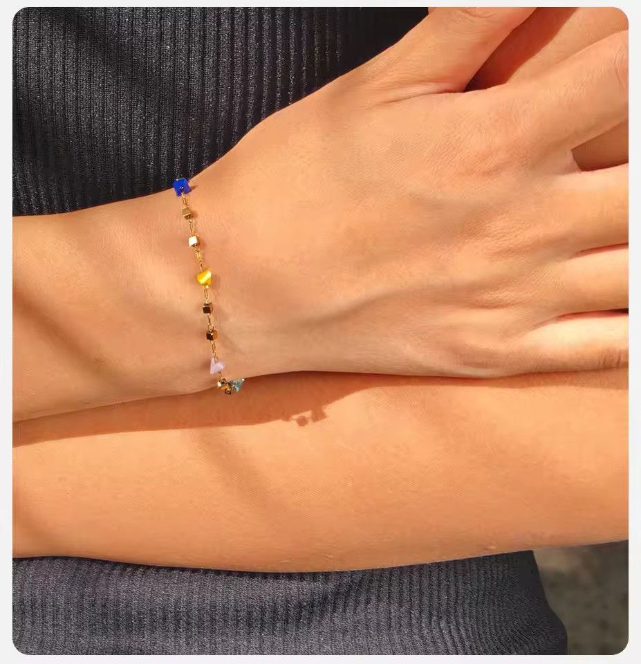 Other Irregular Colored Stone Sweet Bracelet Size ONE SIZE - 3 Thumbnail