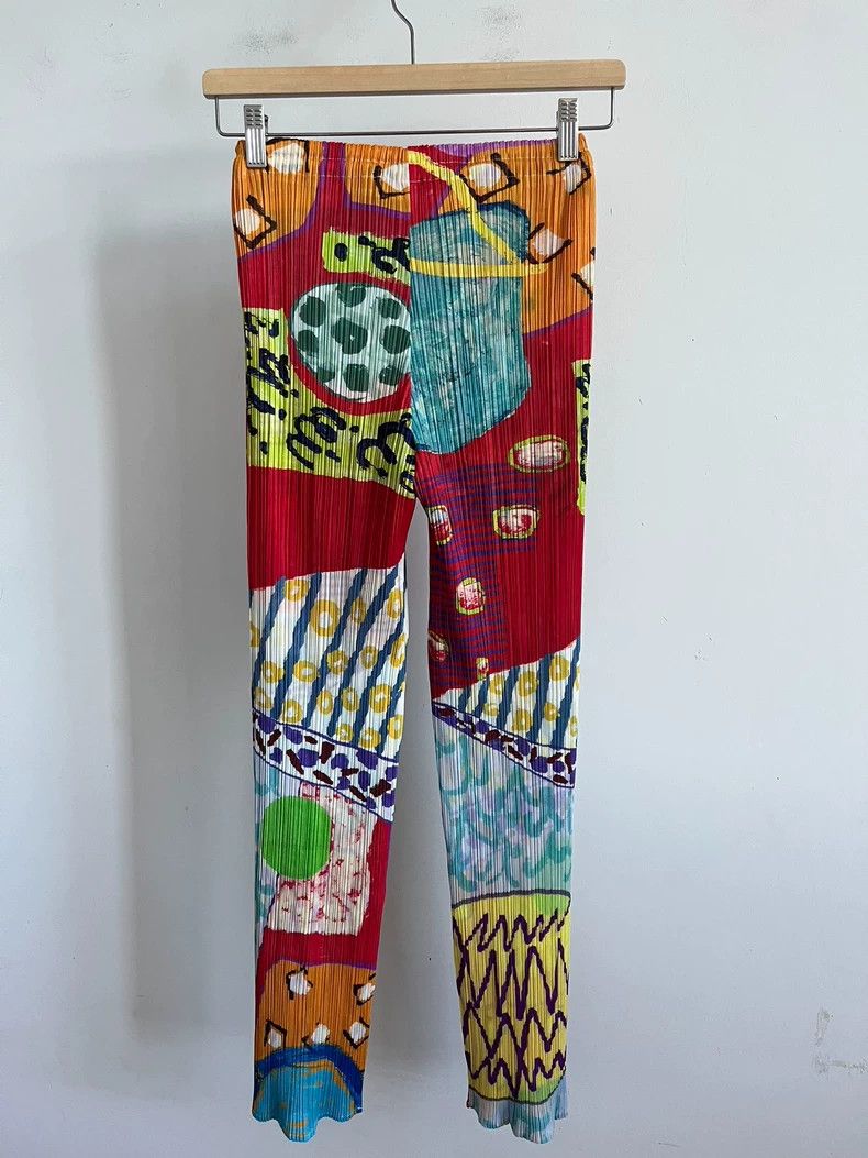 Issey Miyake Issey Miyake Orange pleated living room pants Size 31" - 2 Thumbnail